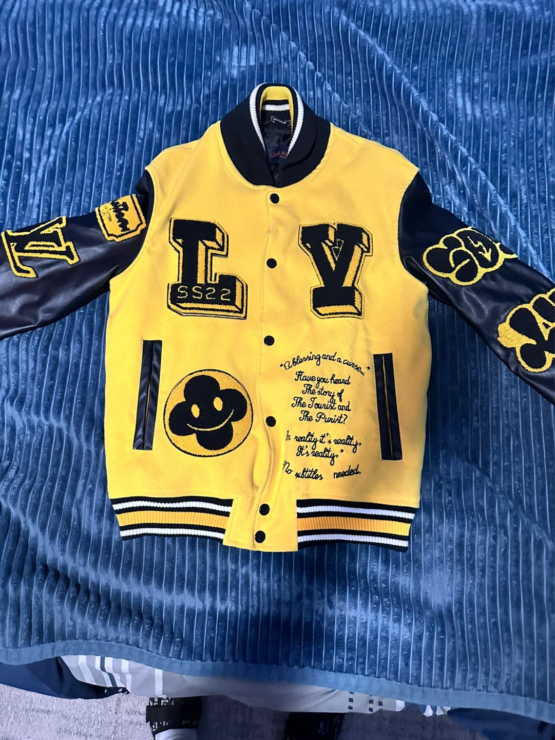 Louis Vuitton SS22 Varsity Jacket Yellow