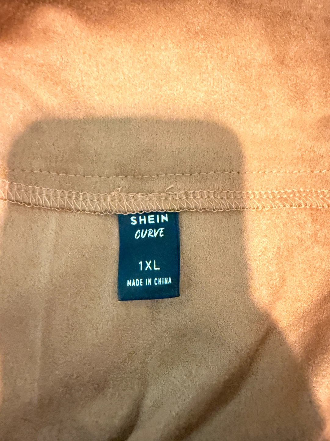 SHEIN Curve Orange/tan/brown Suede-like Mini Skirt - Size 1XL - photo 2