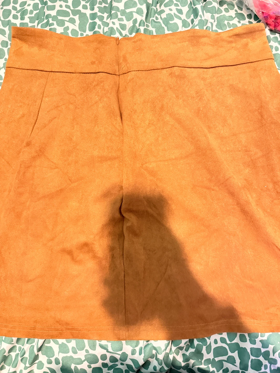 SHEIN Curve Orange/tan/brown Suede-like Mini Skirt - Size 1XL - photo 3