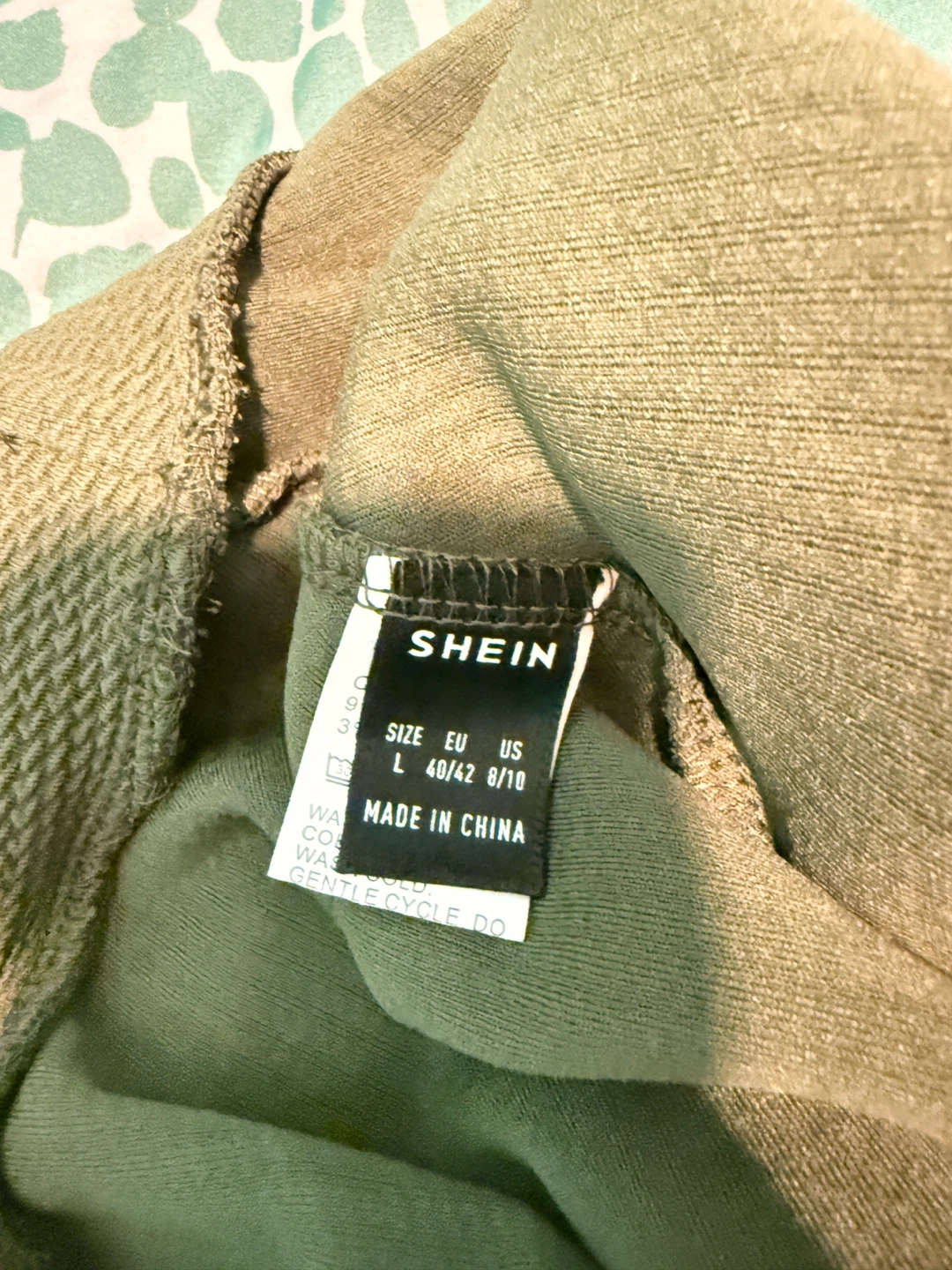 SHEIN Olive Green Textured A-Line Skirt Size L - photo 2