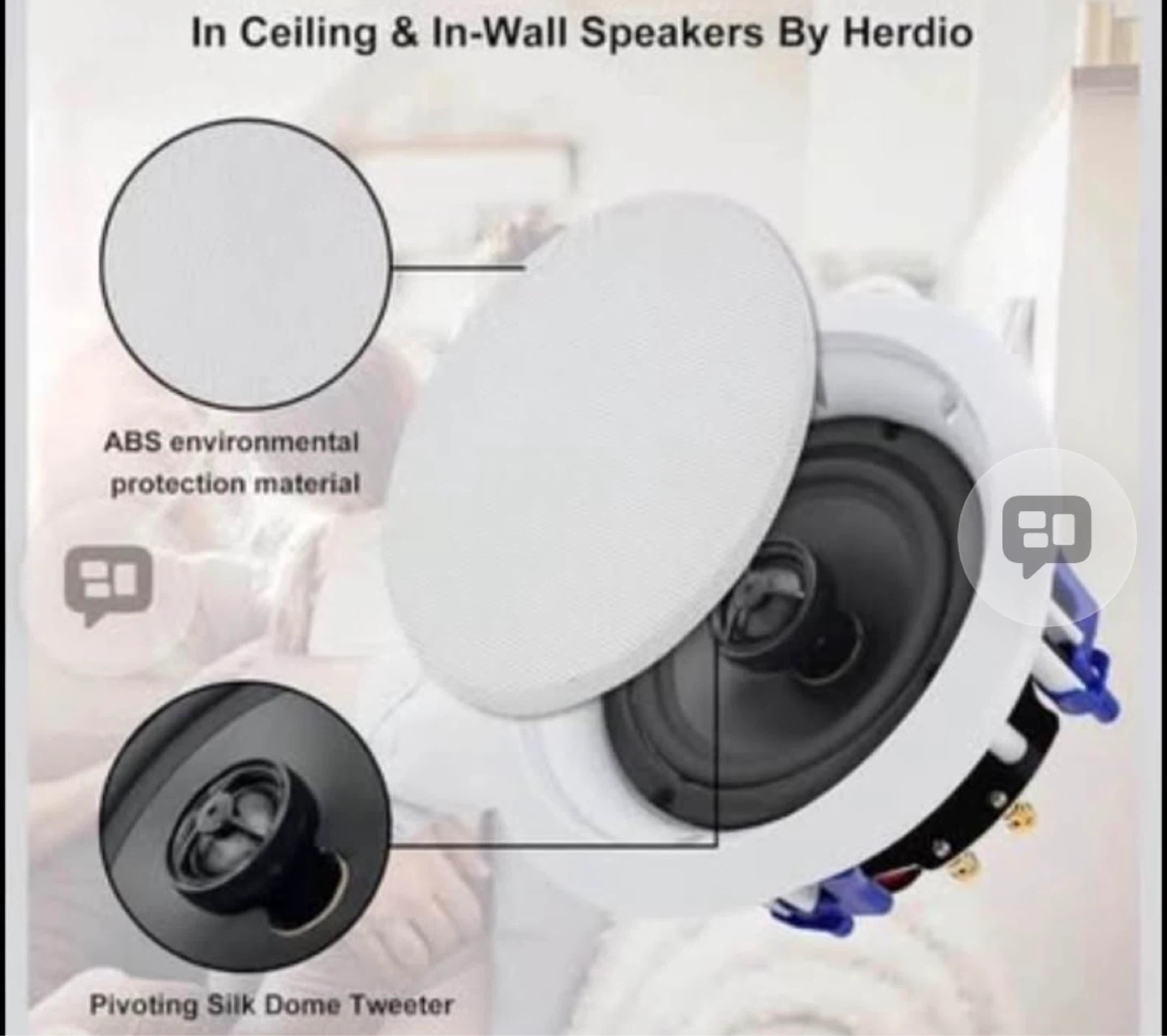 Herdio 5.25 Inch Bluetooth Ceiling Speakers (4 Pack) - photo 3