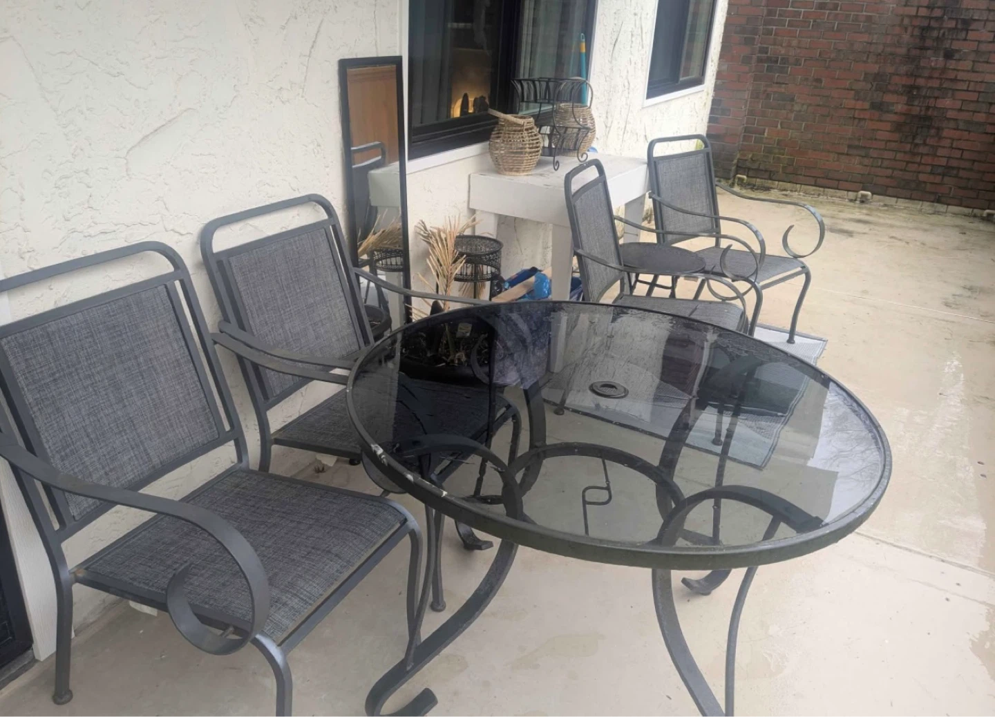 Patio Dining Set with Glass Table and 4 Chairs - photo 3