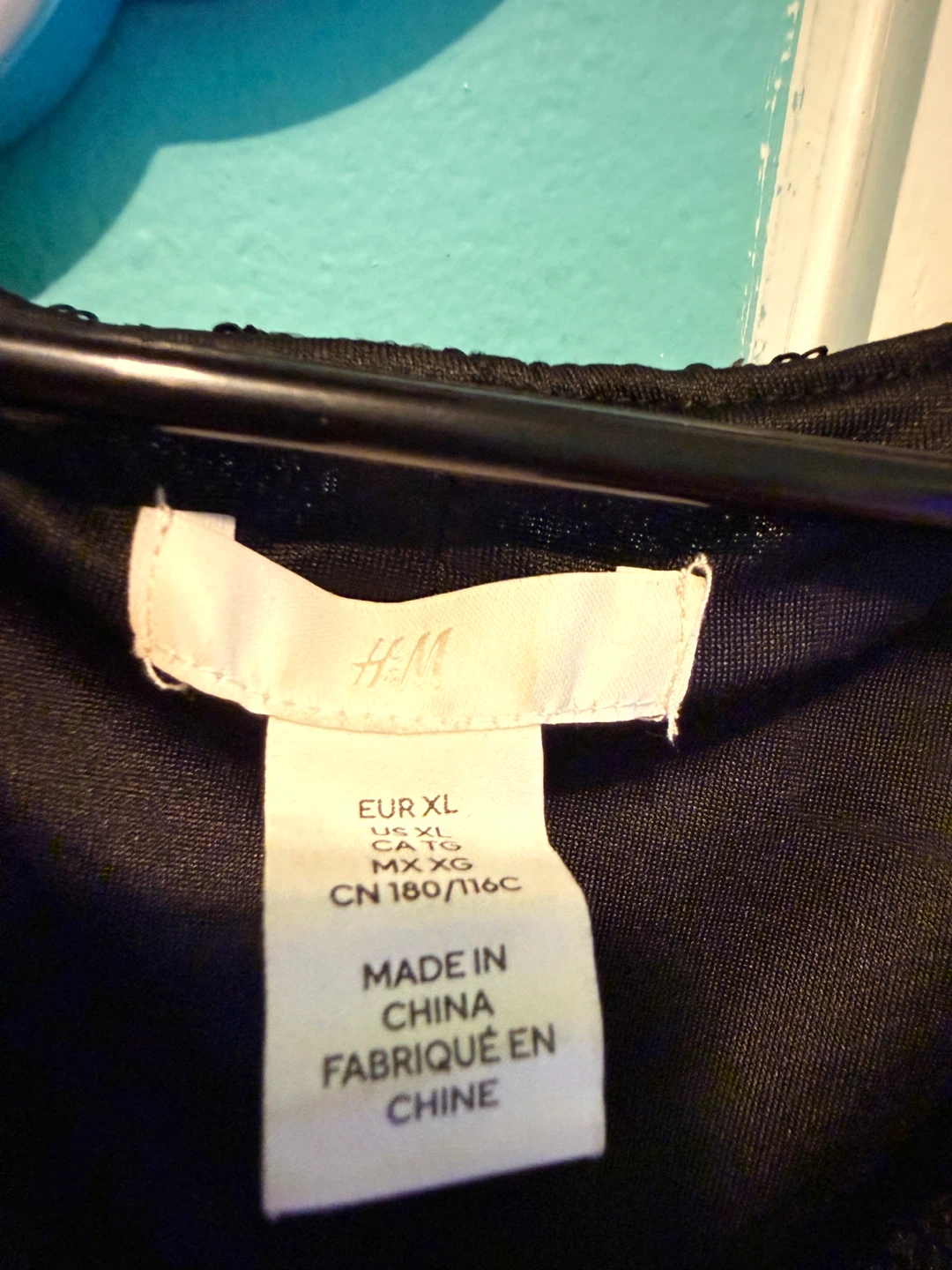 H&M Black Sequin Long Sleeve Bodysuit - XL - photo 2