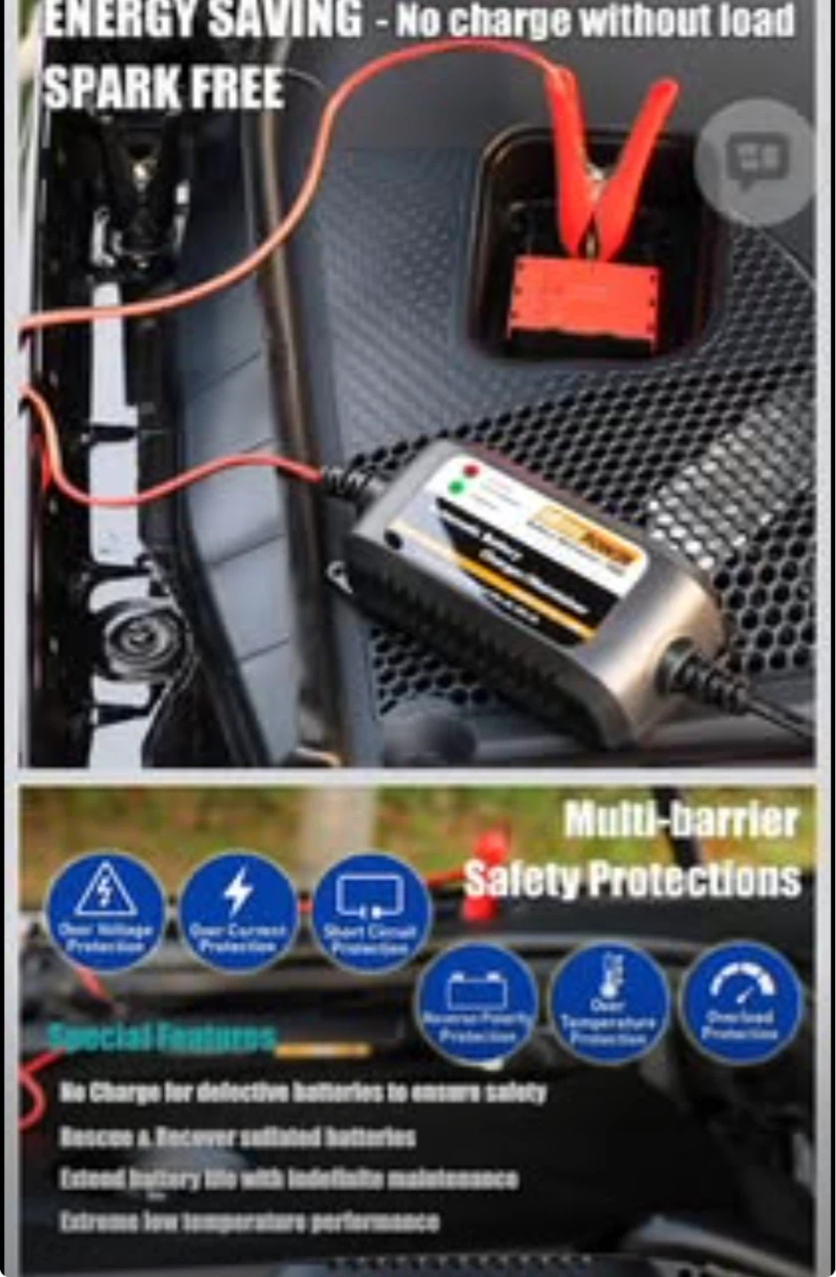 MotoPower 1500 Automatic Battery Charger/Maintainer - photo 2