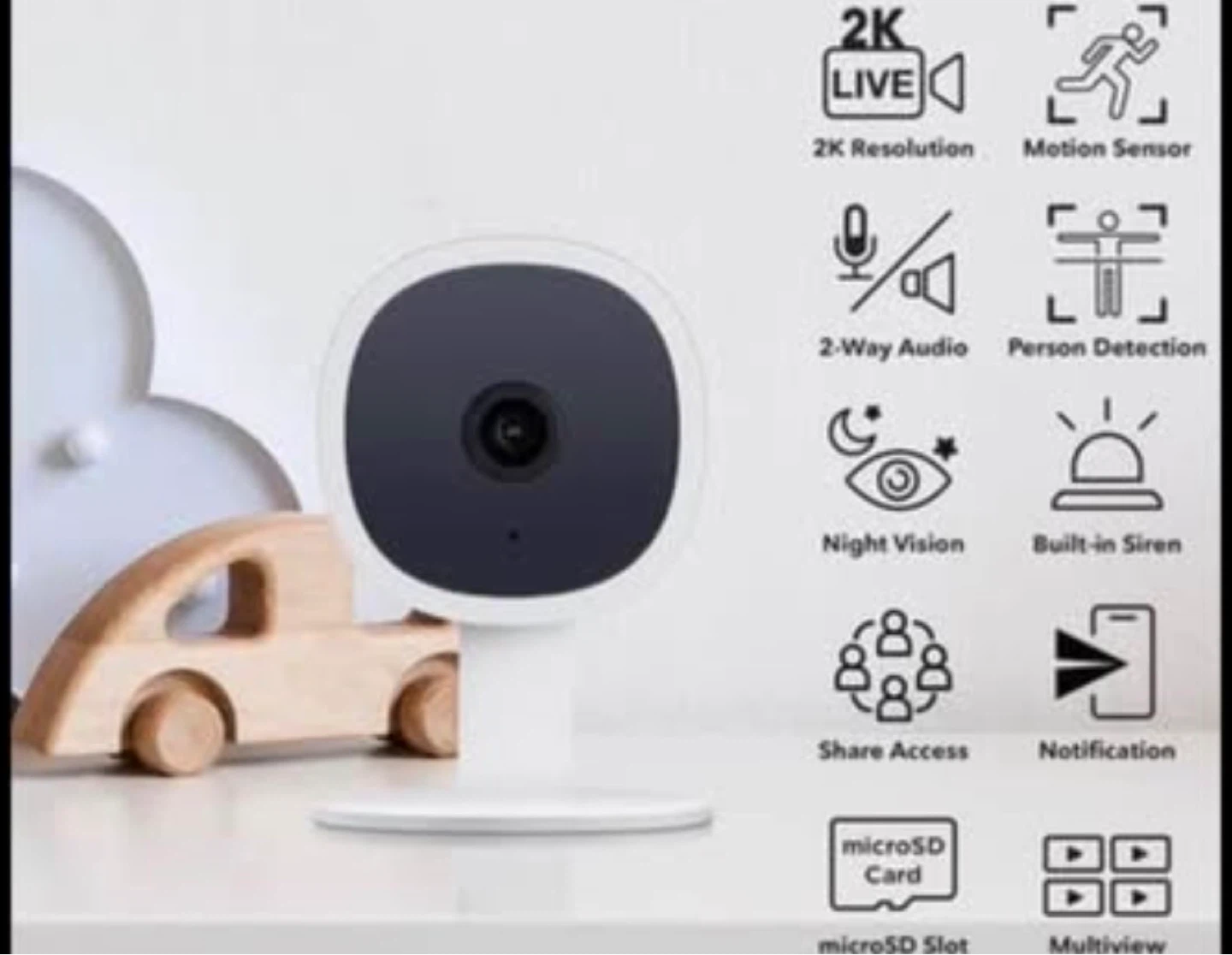 2K Smart Home Security Camera with Night Vision and 2-Way Audio - photo 2