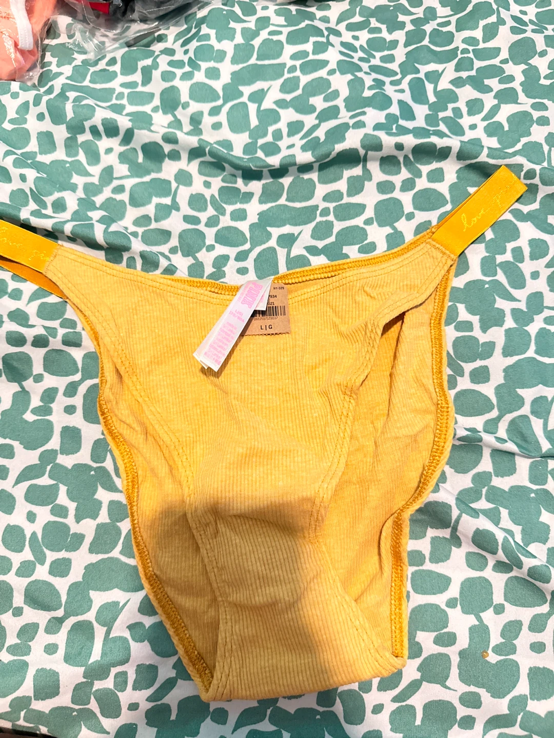 Victoria's Secret Yellow Ribbed bikini L
