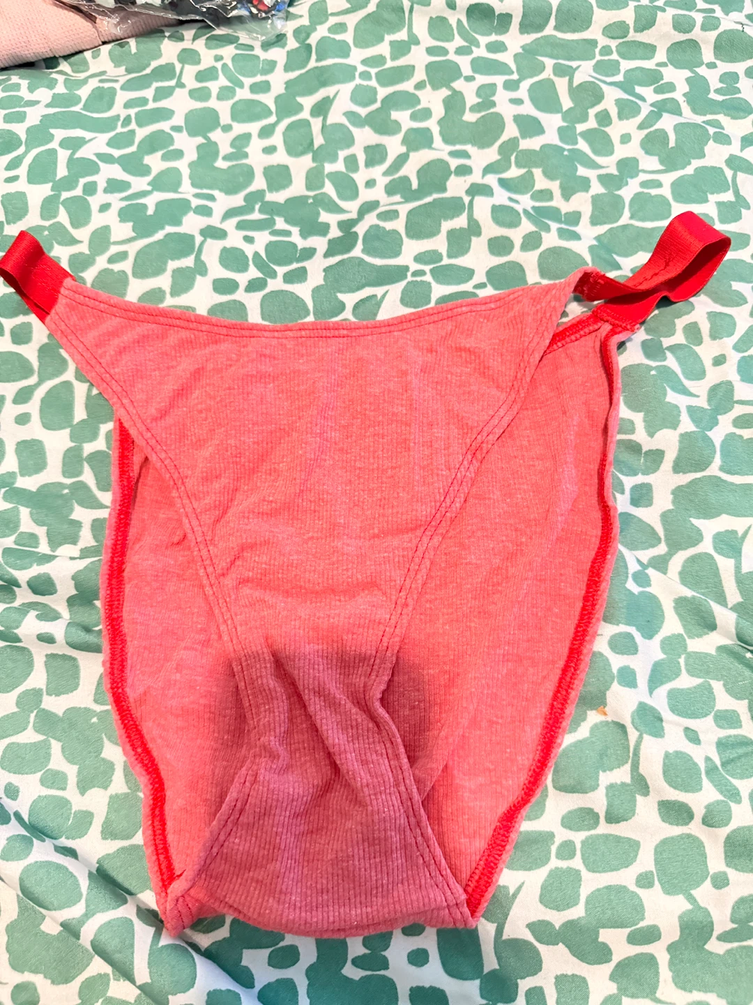 Victoria's Secret PINK Ribbed Bikini Panty Large Coral
