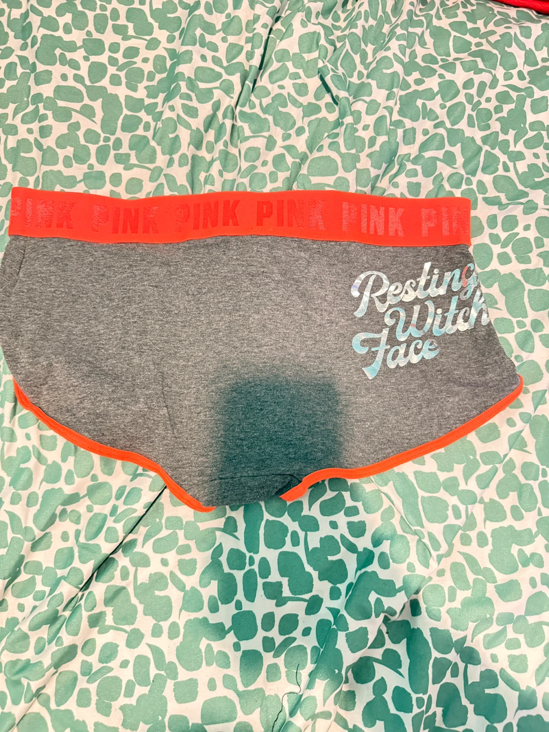 New Victoria's Secret PINK "Resting Witch Face" Boy Shorts L/G