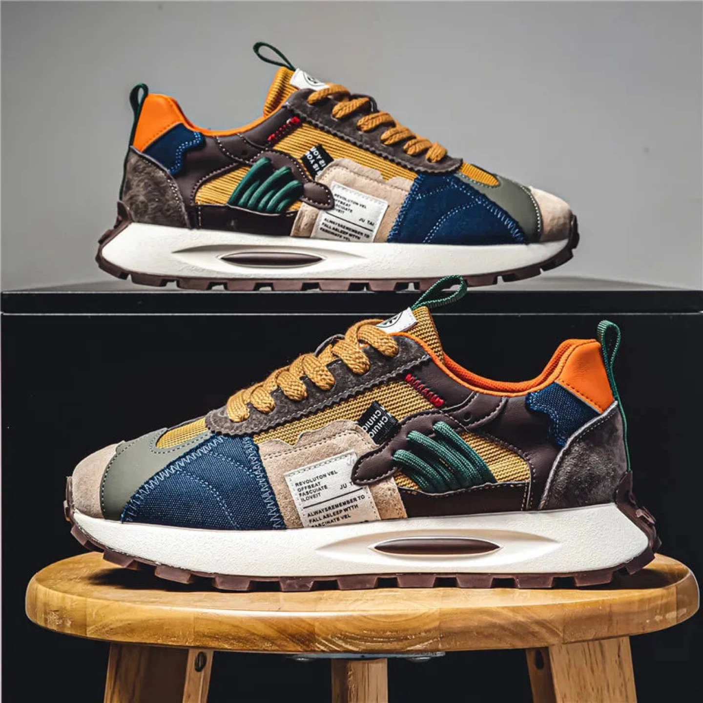 Men's Multi-Color Patchwork Sneakers