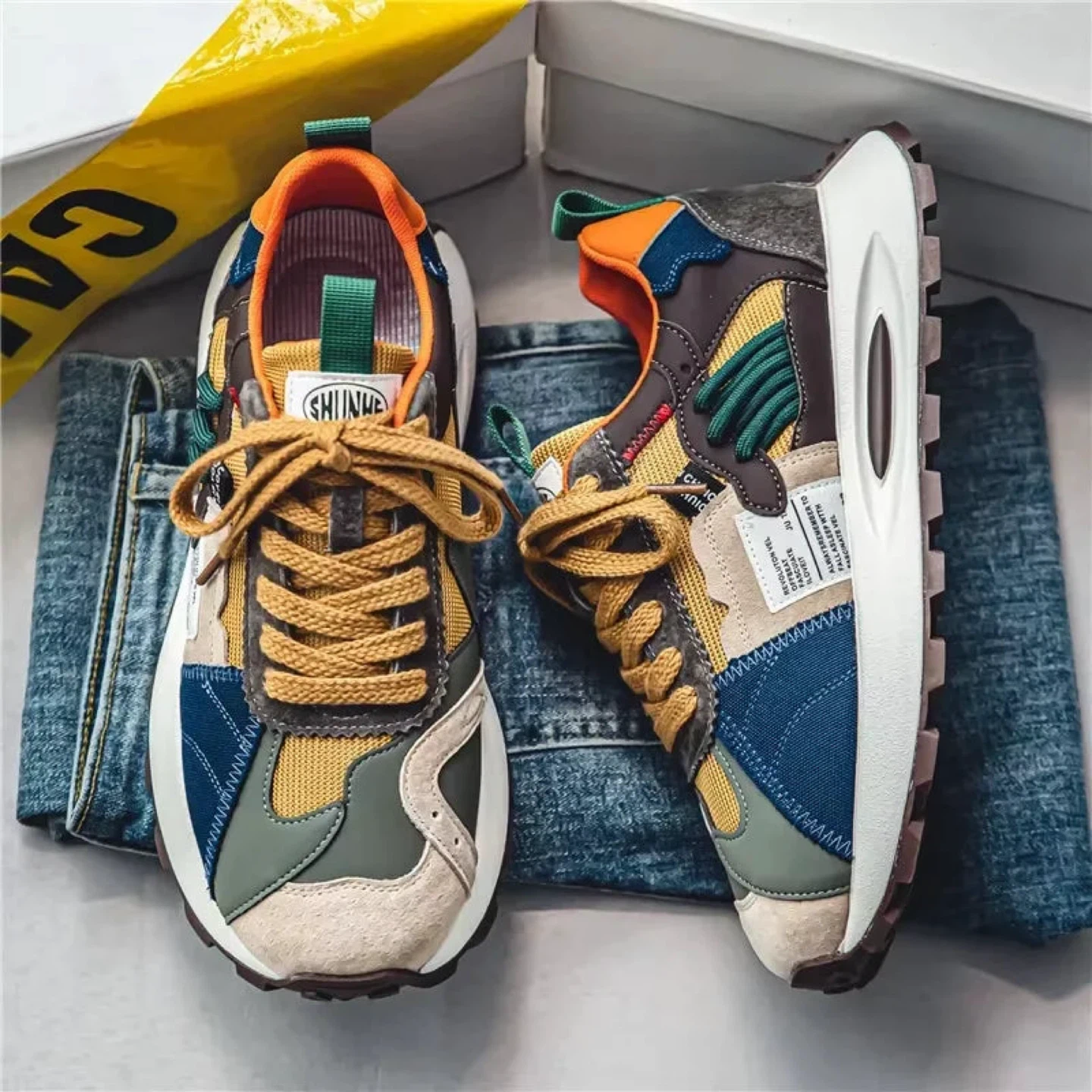 Men's Multi-Color Patchwork Sneakers - photo 3