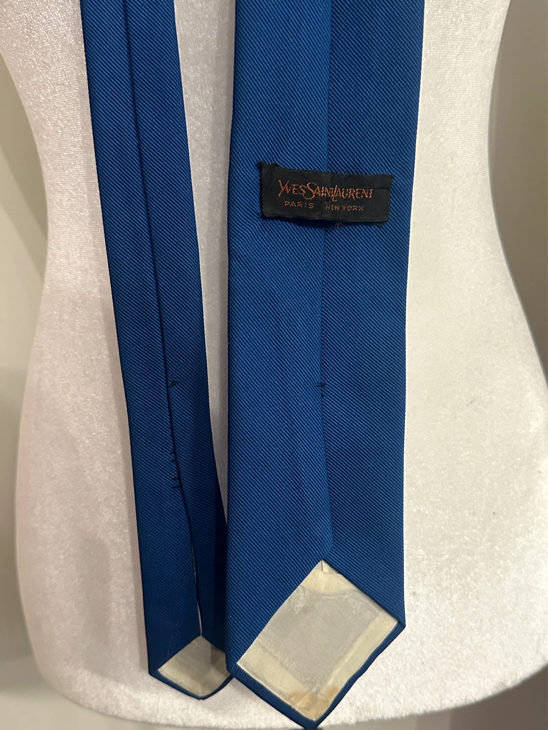 Vintage Yves Saint Laurent Royal Blue Silk Tie - photo 4