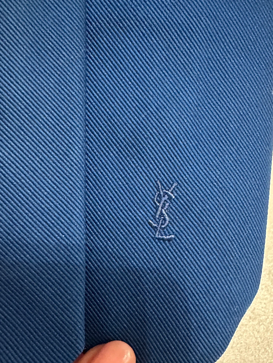 Vintage Yves Saint Laurent Royal Blue Silk Tie - photo 2