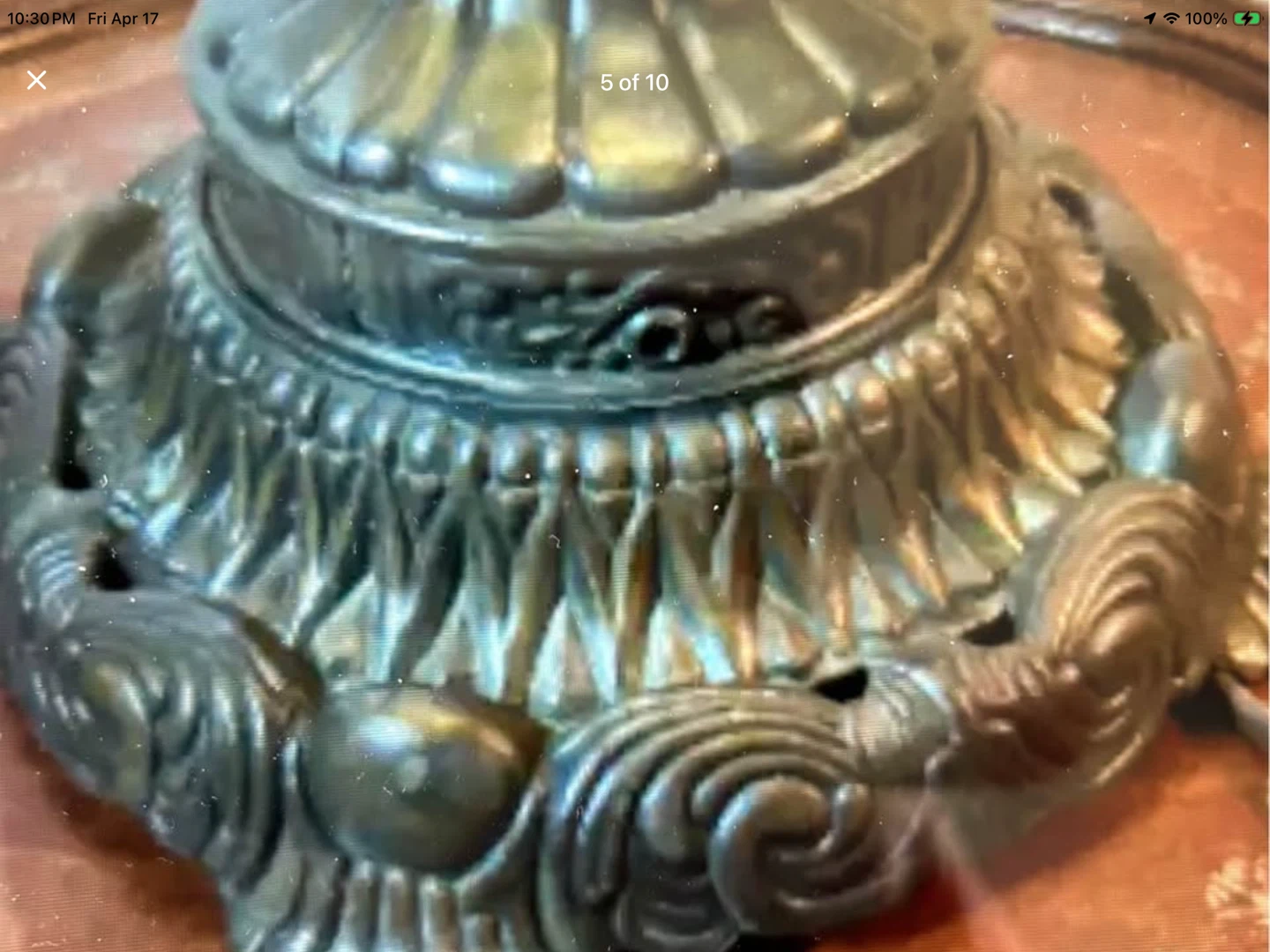 Vtg EF & EF Industries Inc 6 Panel Slag Glass Lamp 🐞 - photo 4