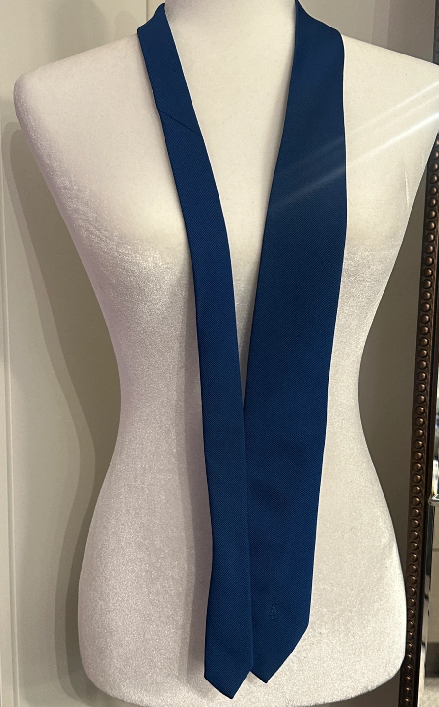 Vintage Yves Saint Laurent Royal Blue Silk Tie