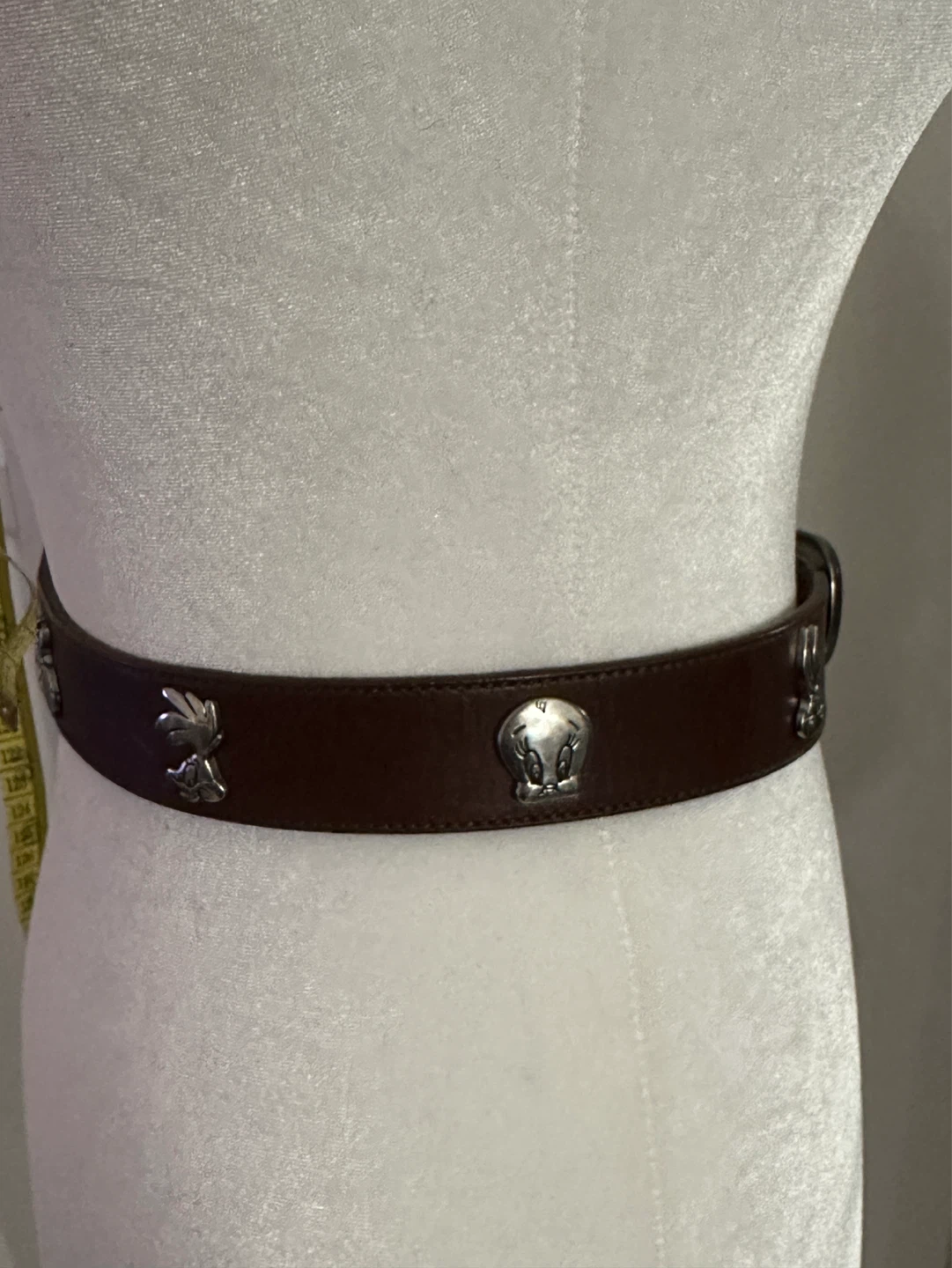 Vintage Warner Brothers Brown Leather Belt - photo 4