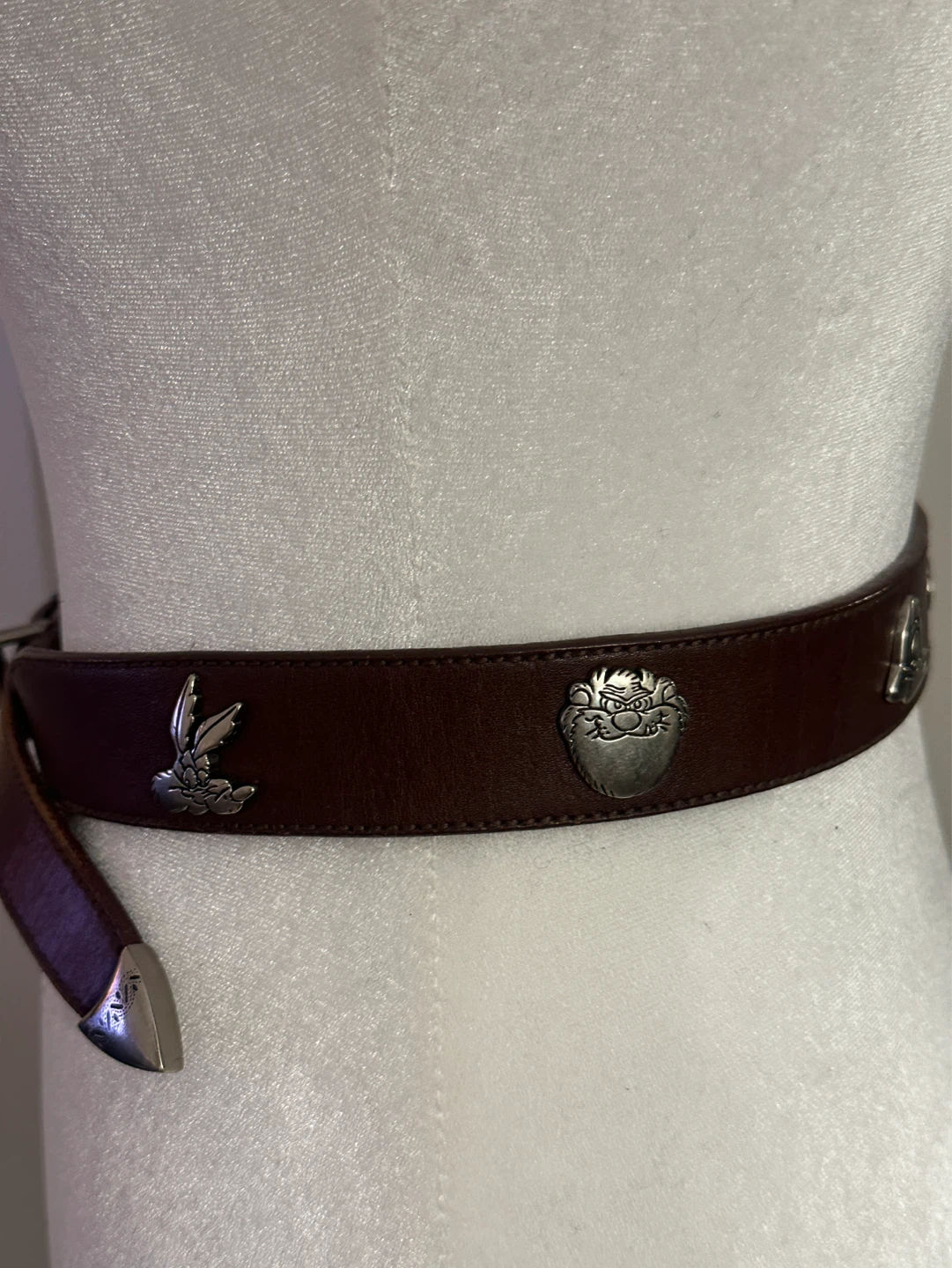 Vintage Warner Brothers Brown Leather Belt - photo 5