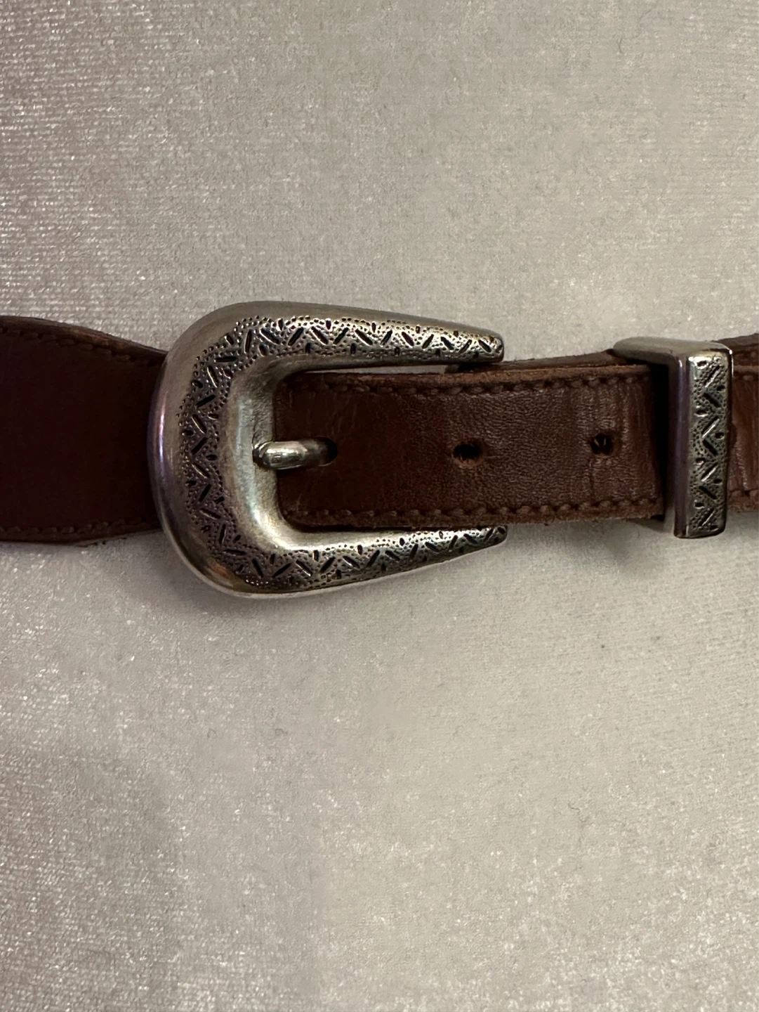 Vintage Warner Brothers Brown Leather Belt - photo 2