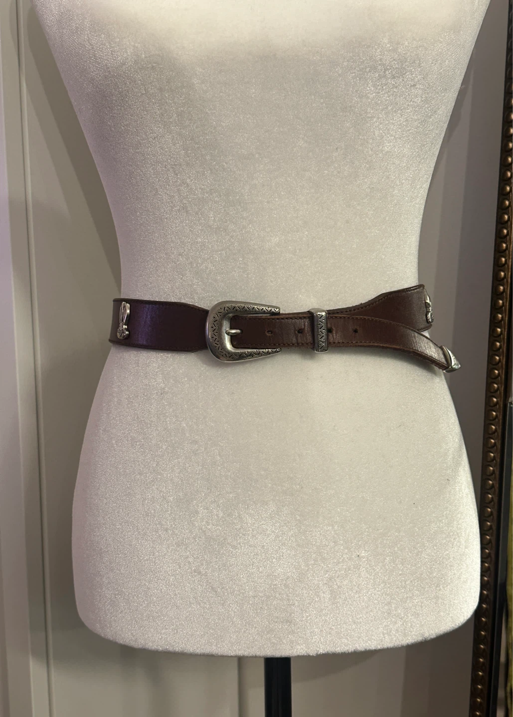 Vintage Warner Brothers Brown Leather Belt