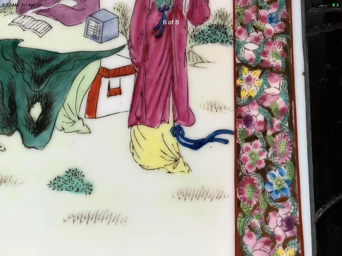 #2 Mid Century Chinese Famille Rose Hd Ptd Porcelain Wall Art 🐞 - photo 5