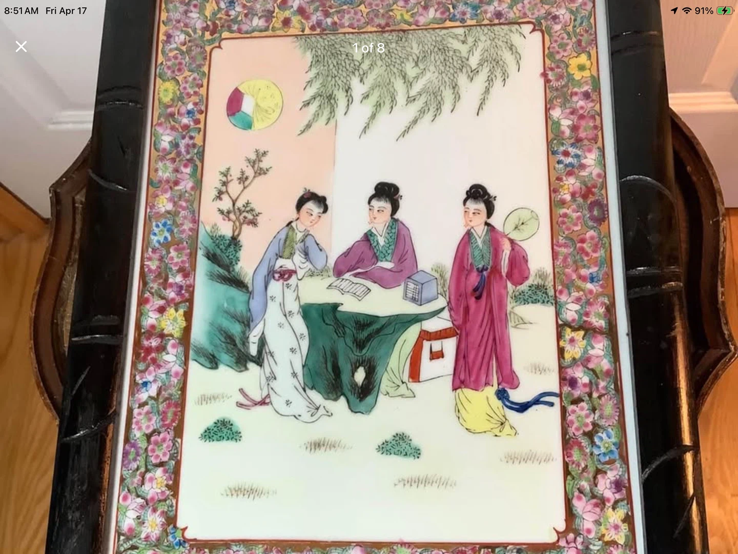 #2 Mid Century Chinese Famille Rose Hd Ptd Porcelain Wall Art 🐞