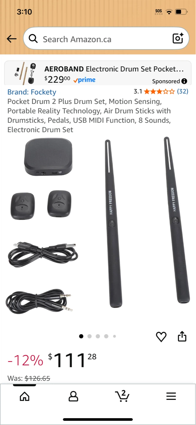AEROBAND Pocket Drum 2 Plus Electronic Drum Set