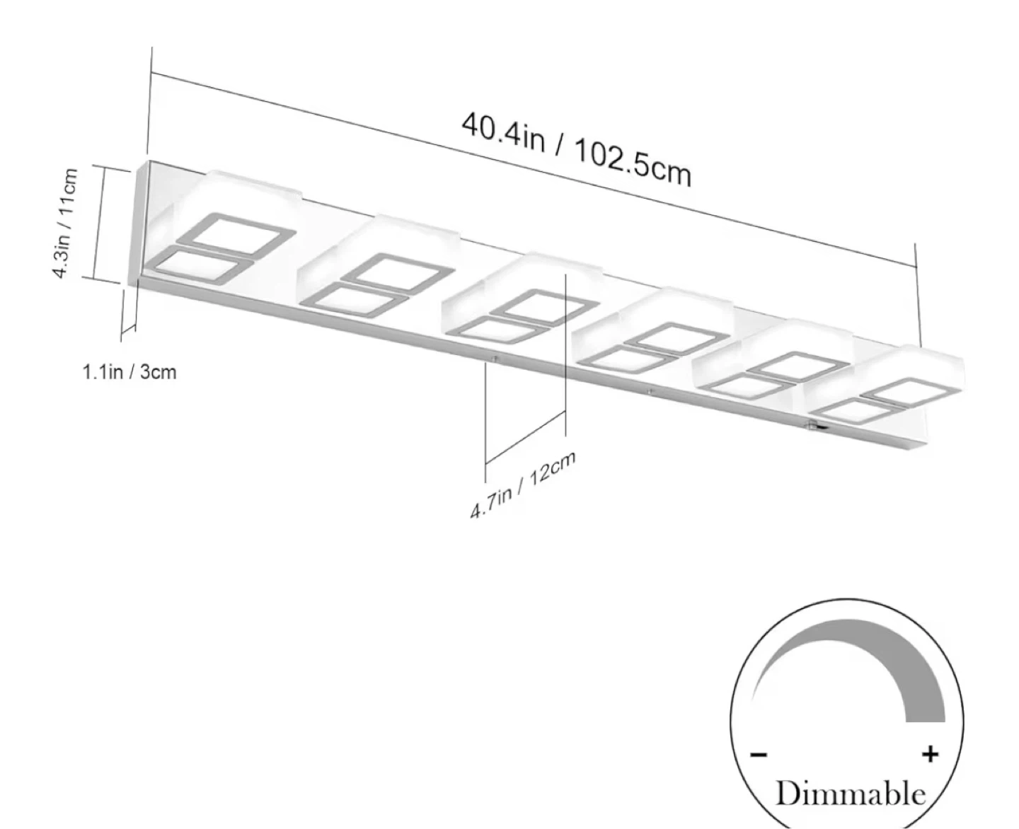 Modern LED Vanity Light Fixture - Dimmable & Adjustable - photo 5