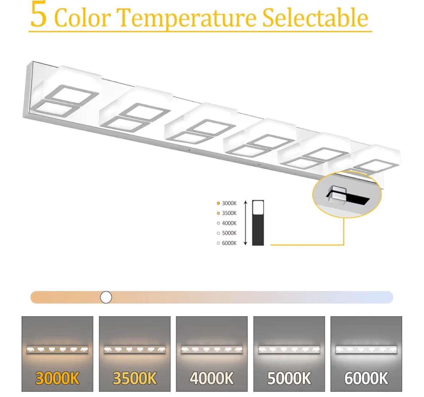 Modern LED Vanity Light Fixture - Dimmable & Adjustable - photo 2