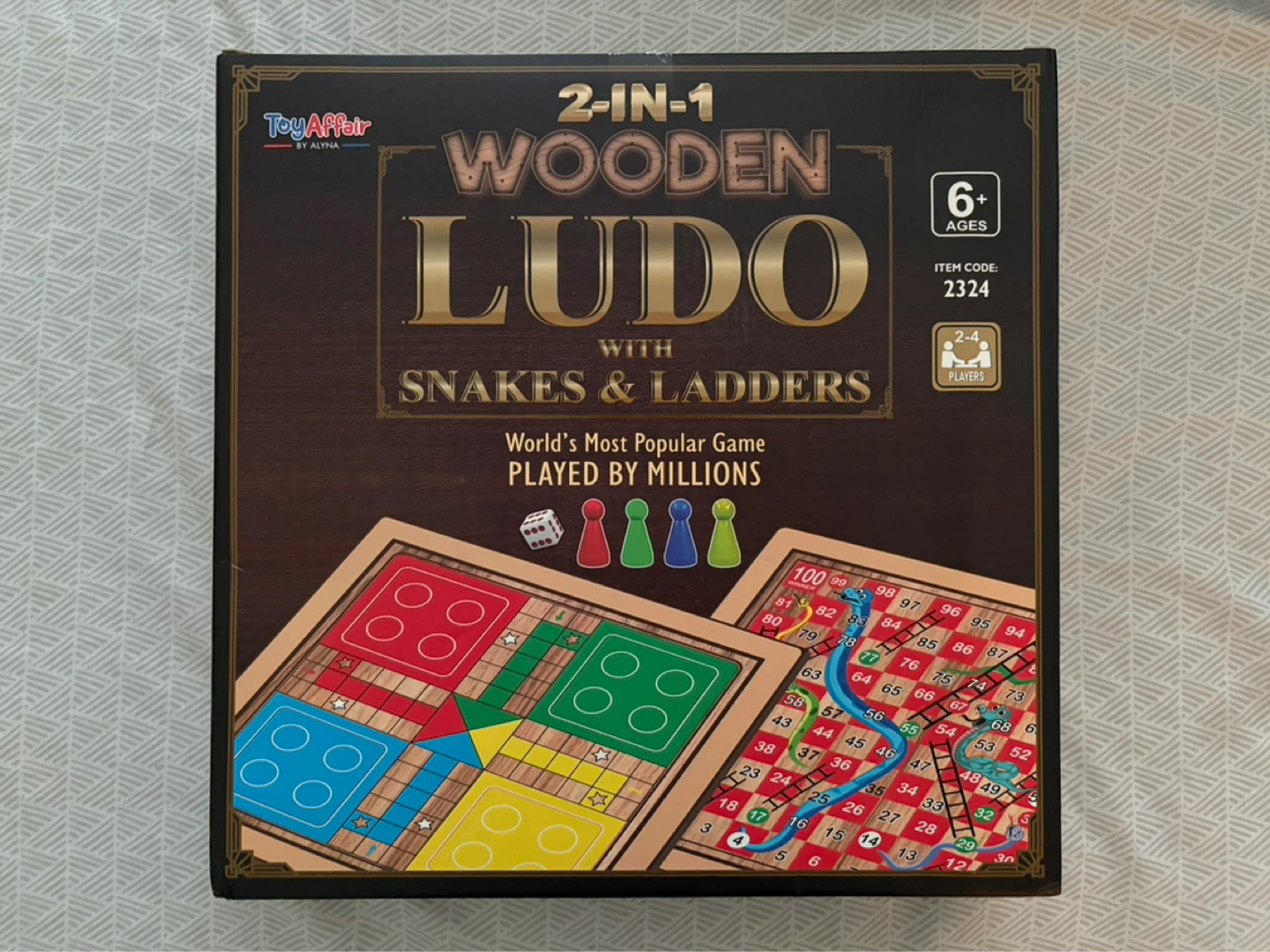 Toy Affair 2-in-1 Wooden Ludo with Snakes & Ladders Game