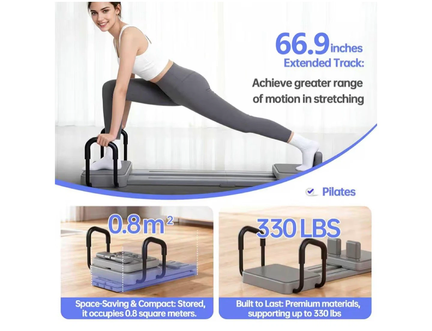 3-in-1 Pilates Reformer, Board, and Ski Machine - photo 3