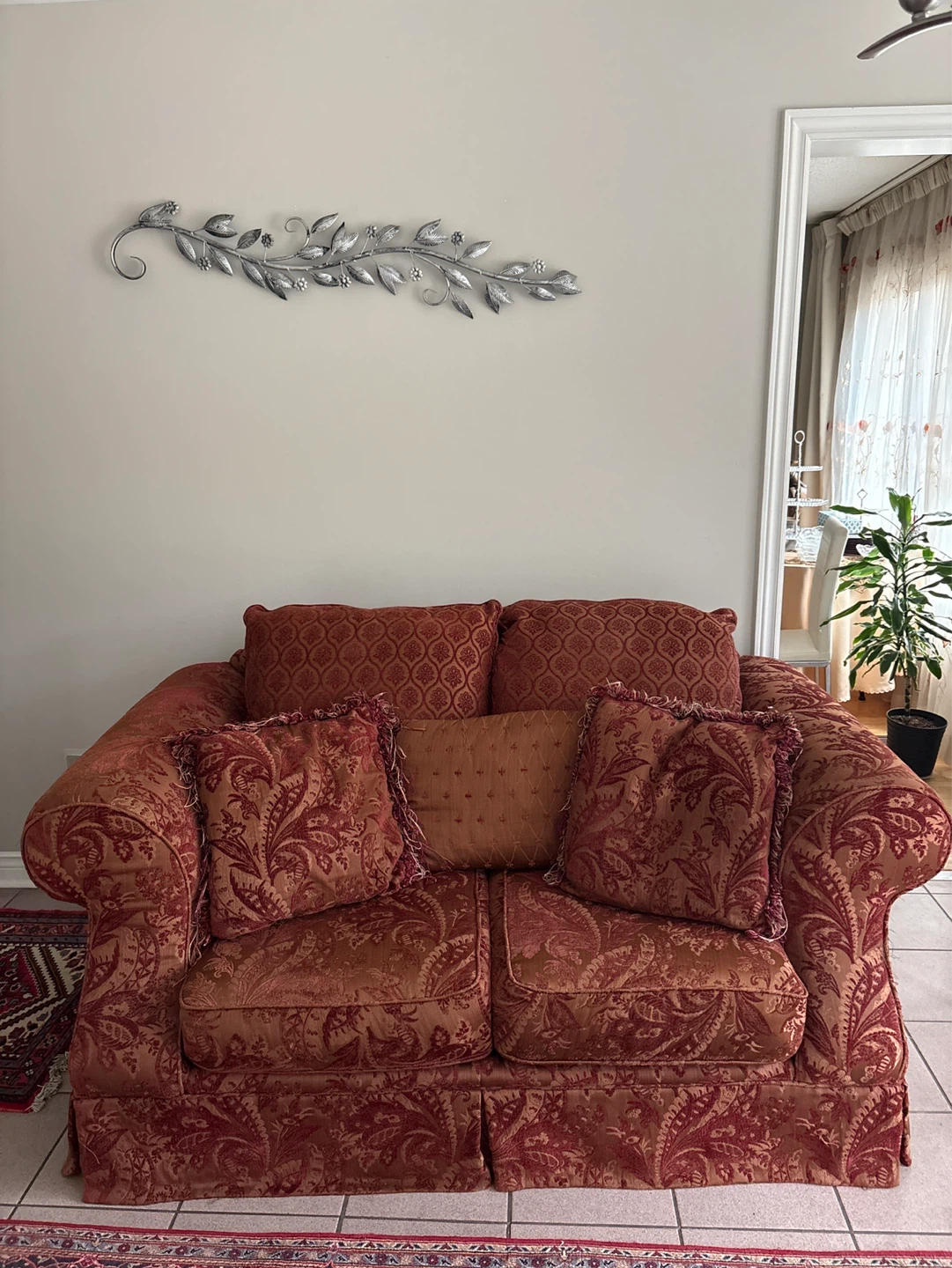 Floral Pattern Loveseat Sofa - photo 5