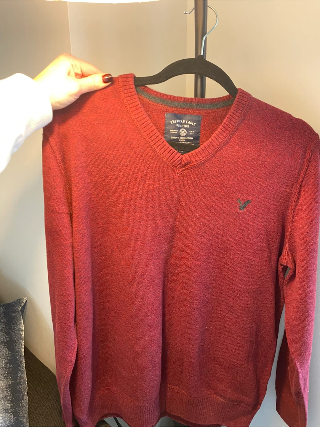 American Eagle Men's V-Neck Sweater Red Size M - photo 2