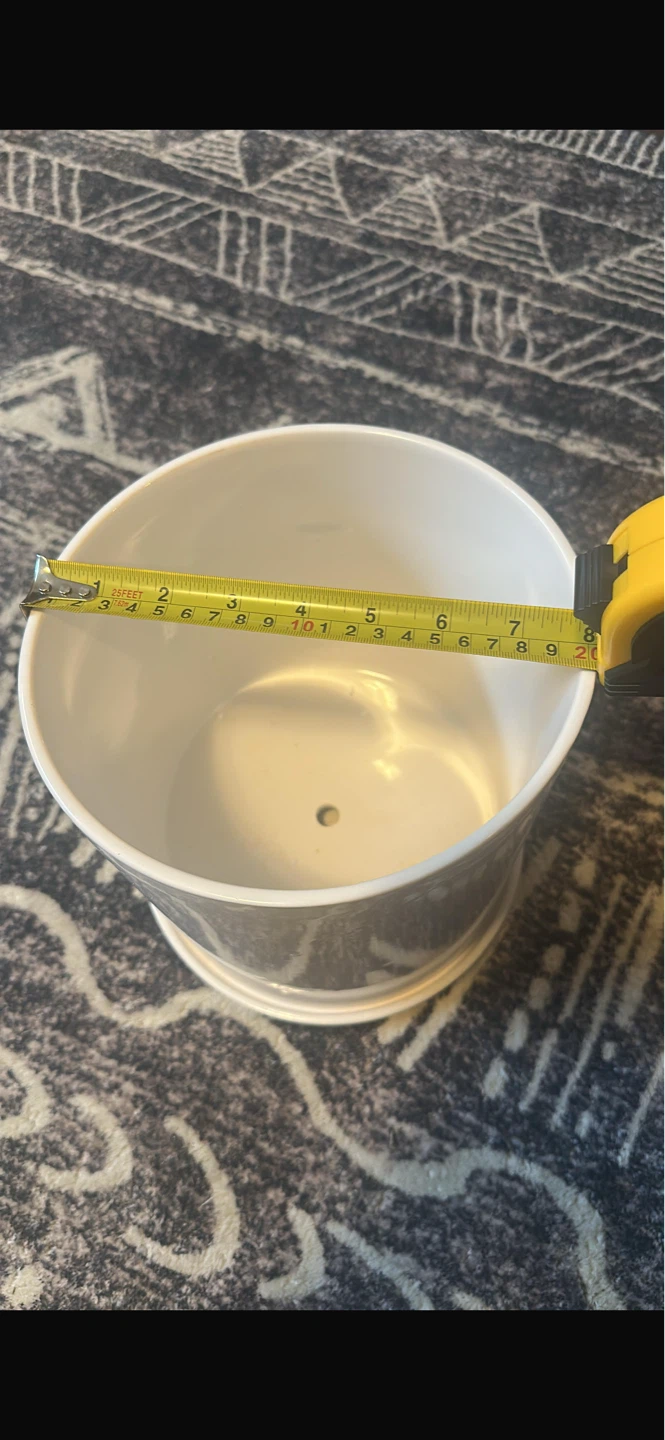 White Ceramic Planter Pot with Saucer - photo 4