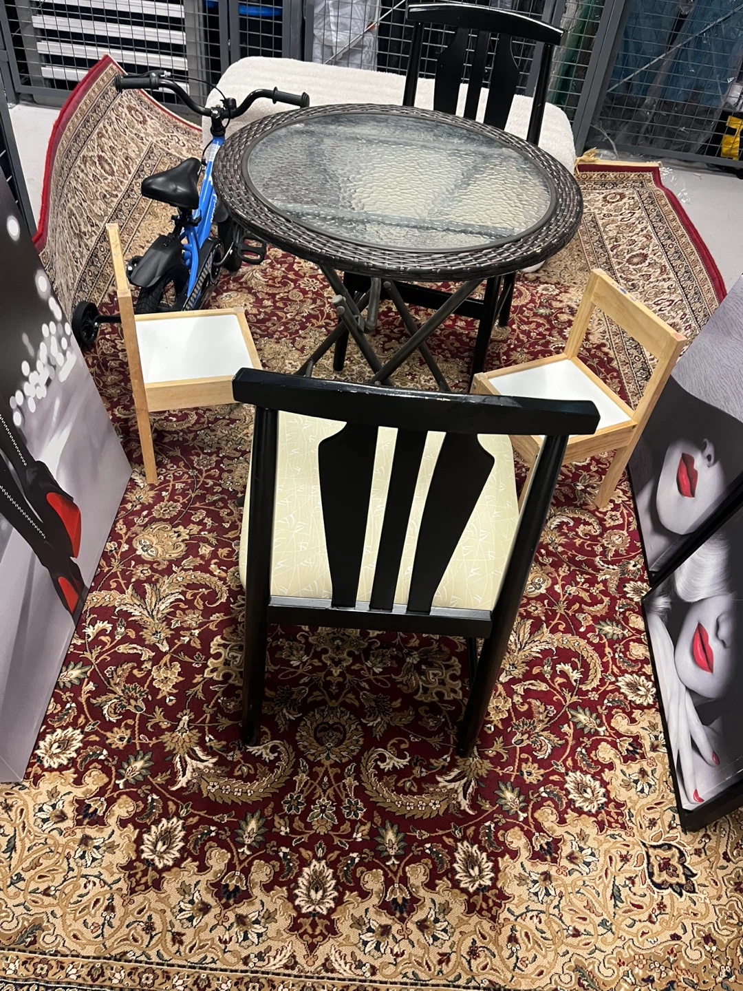 Round Glass Top Bistro Table and Chairs Set