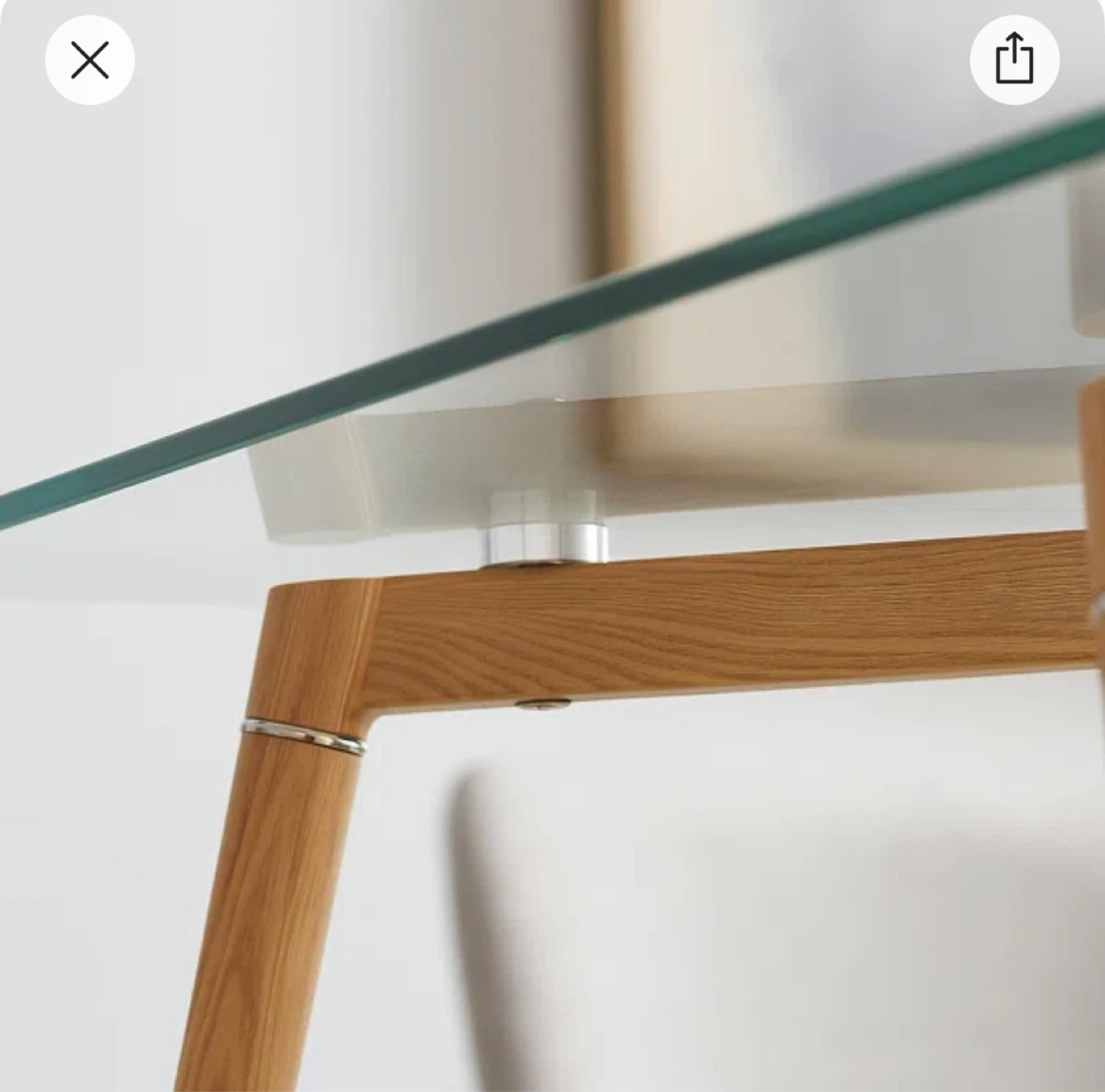 Glass Dining Table with Wood Legs - photo 3