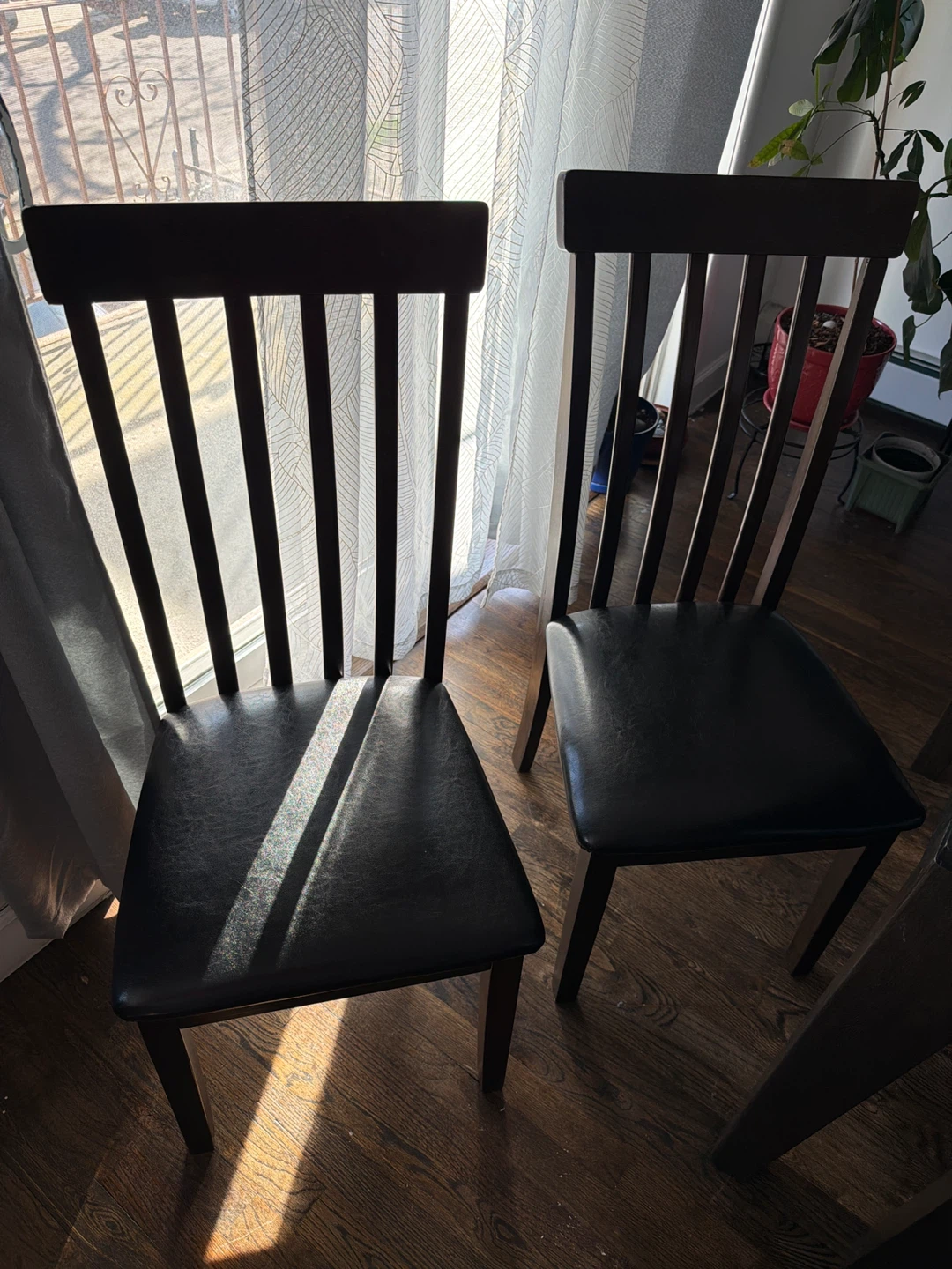 Dark Wood Dining Table Set with Bench and Chairs - photo 4