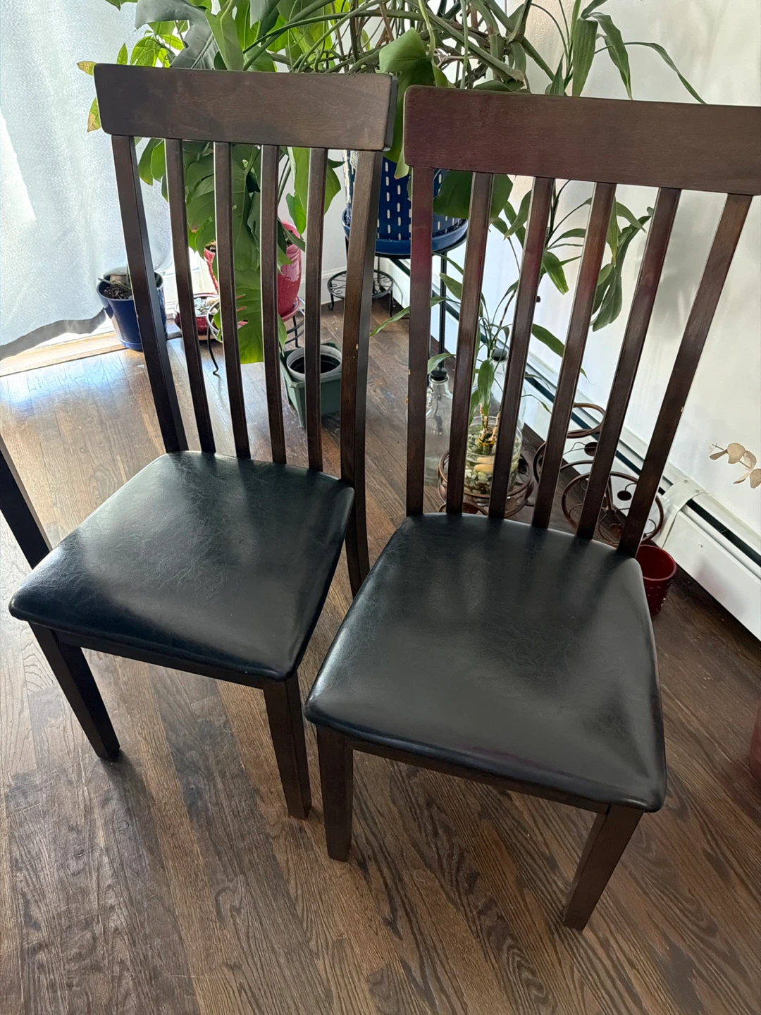 Dark Wood Dining Table Set with Bench and Chairs - photo 5