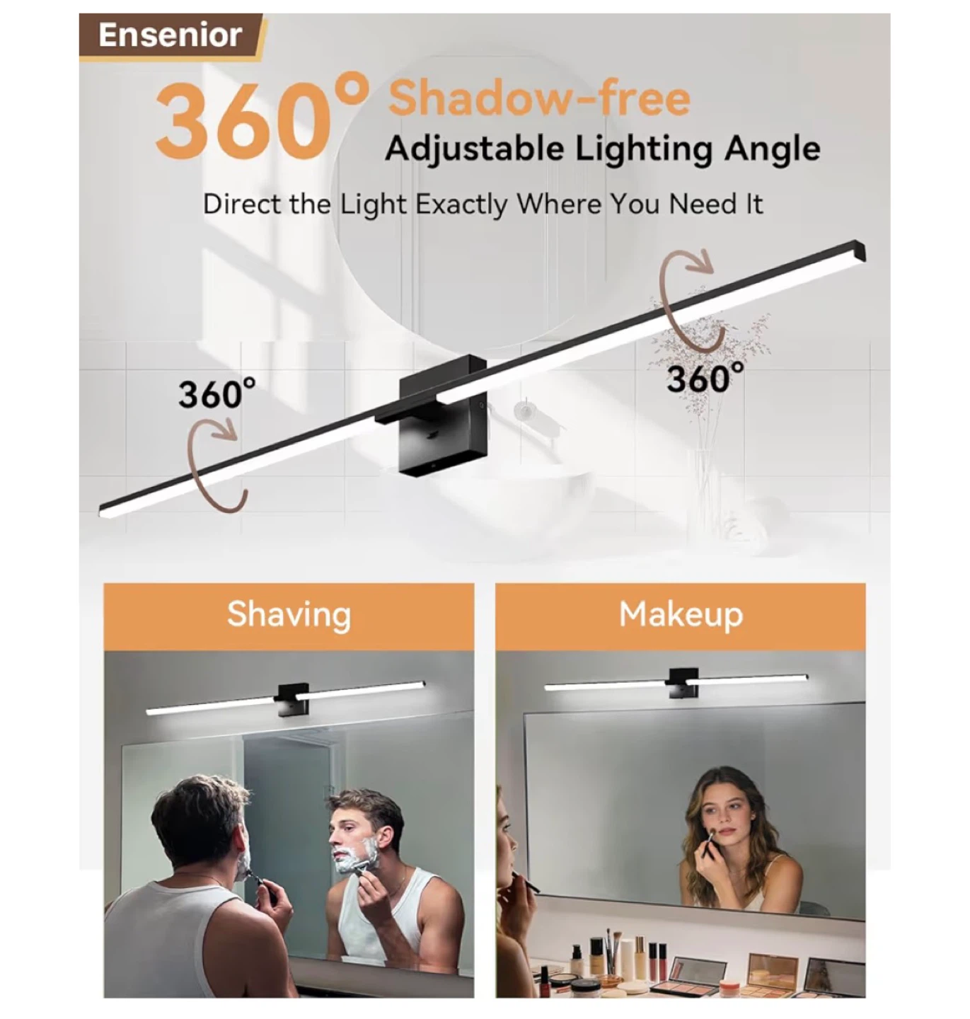 Ensenior 48in LED Vanity  - 5 Color Temps & Dimmable - photo 2