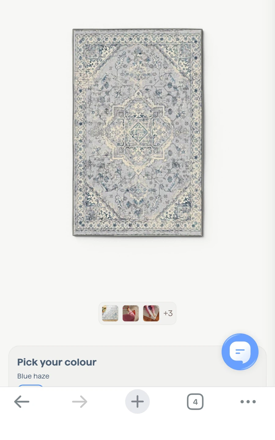 Cozey|Savannah Washable Rug - Blue Haze with rug pads underneath - photo 3