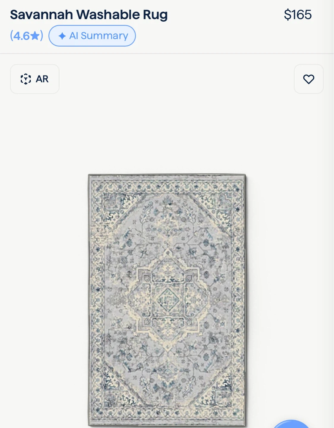 Cozey|Savannah Washable Rug - Blue Haze with rug pads underneath