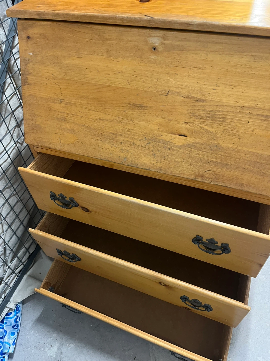 Wooden Secretary Desk with 3 Drawers