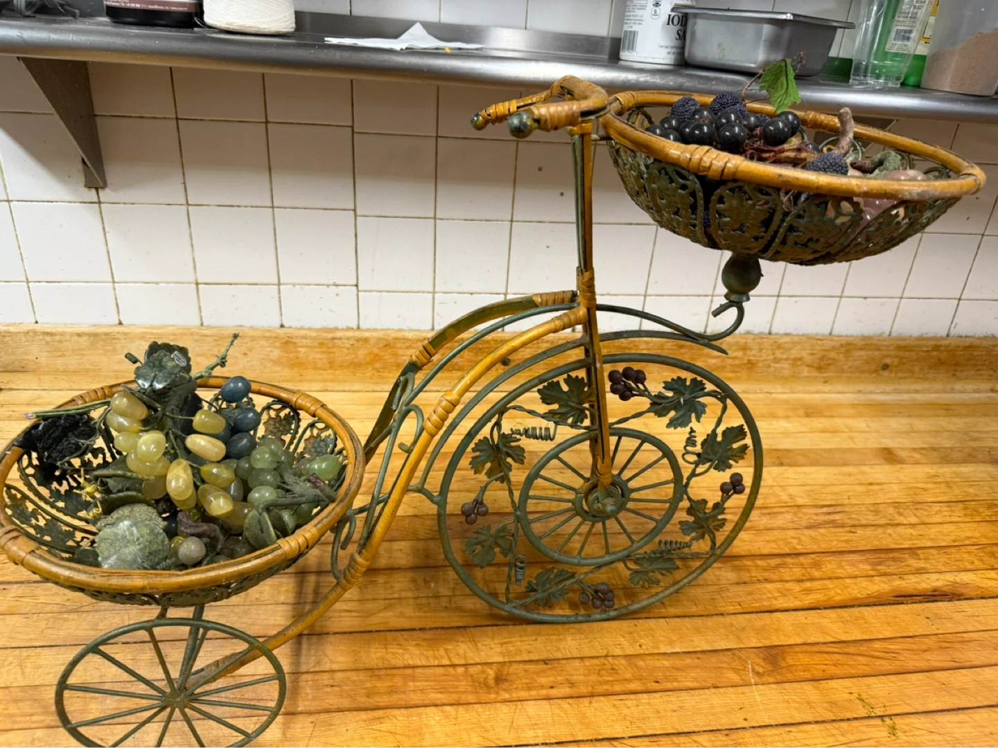 Decorative Bicycle Fruit Basket Stand