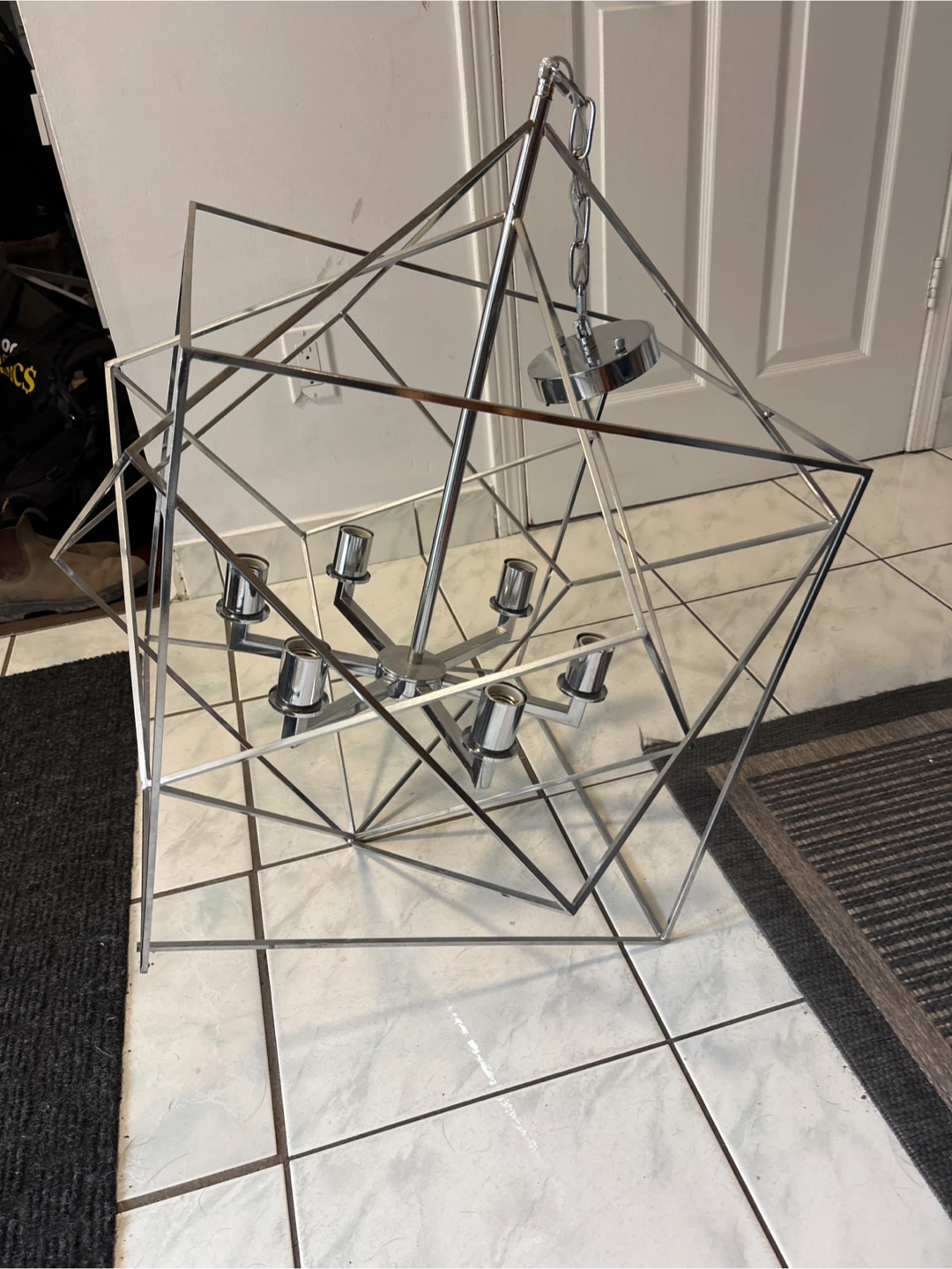 Geometric Chrome Chandelier - photo 2