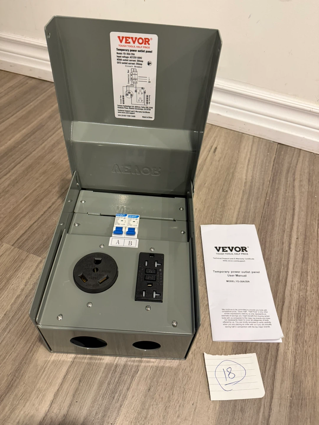 VEVOR Temporary Power Outlet Panel YD-30A/20A - photo 2