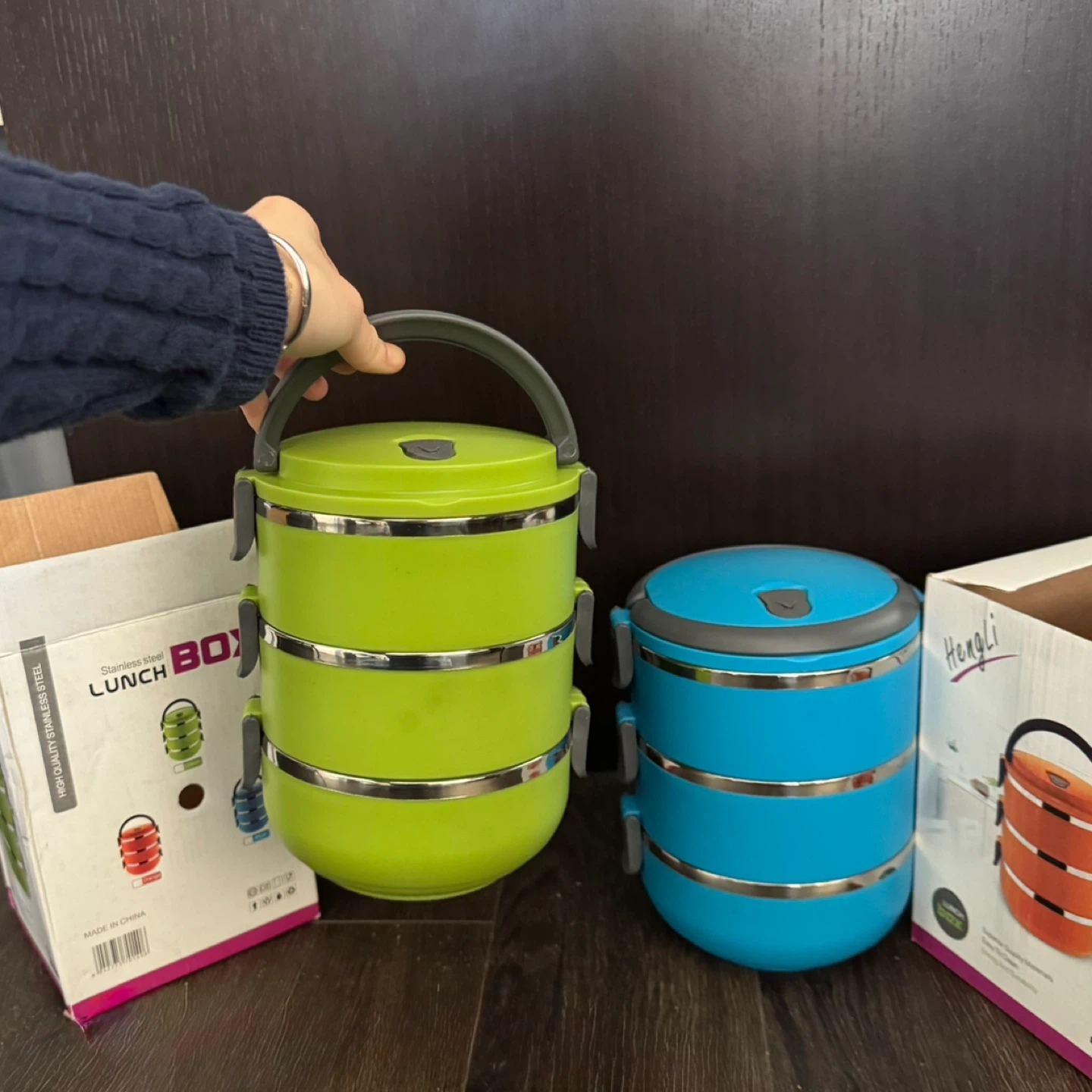 [BRAND NEW!] 3-Tier Stackable Lunch Box with Handle