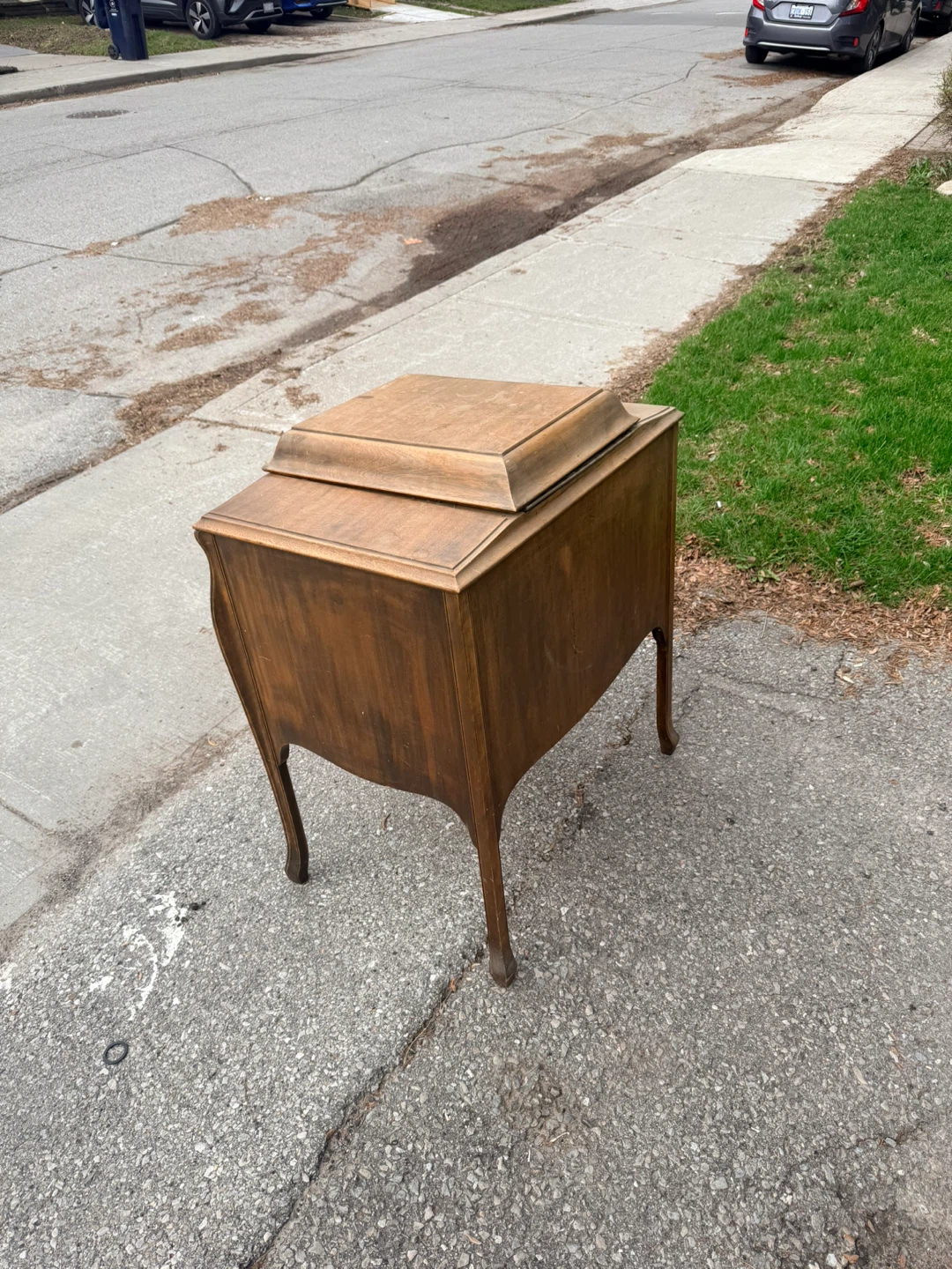 Antique Wooden Cabinet with Mirrored Top - photo 3