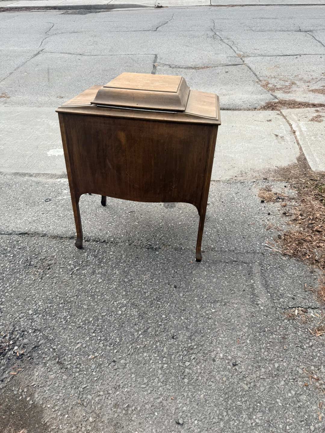 Antique Wooden Cabinet with Mirrored Top - photo 4