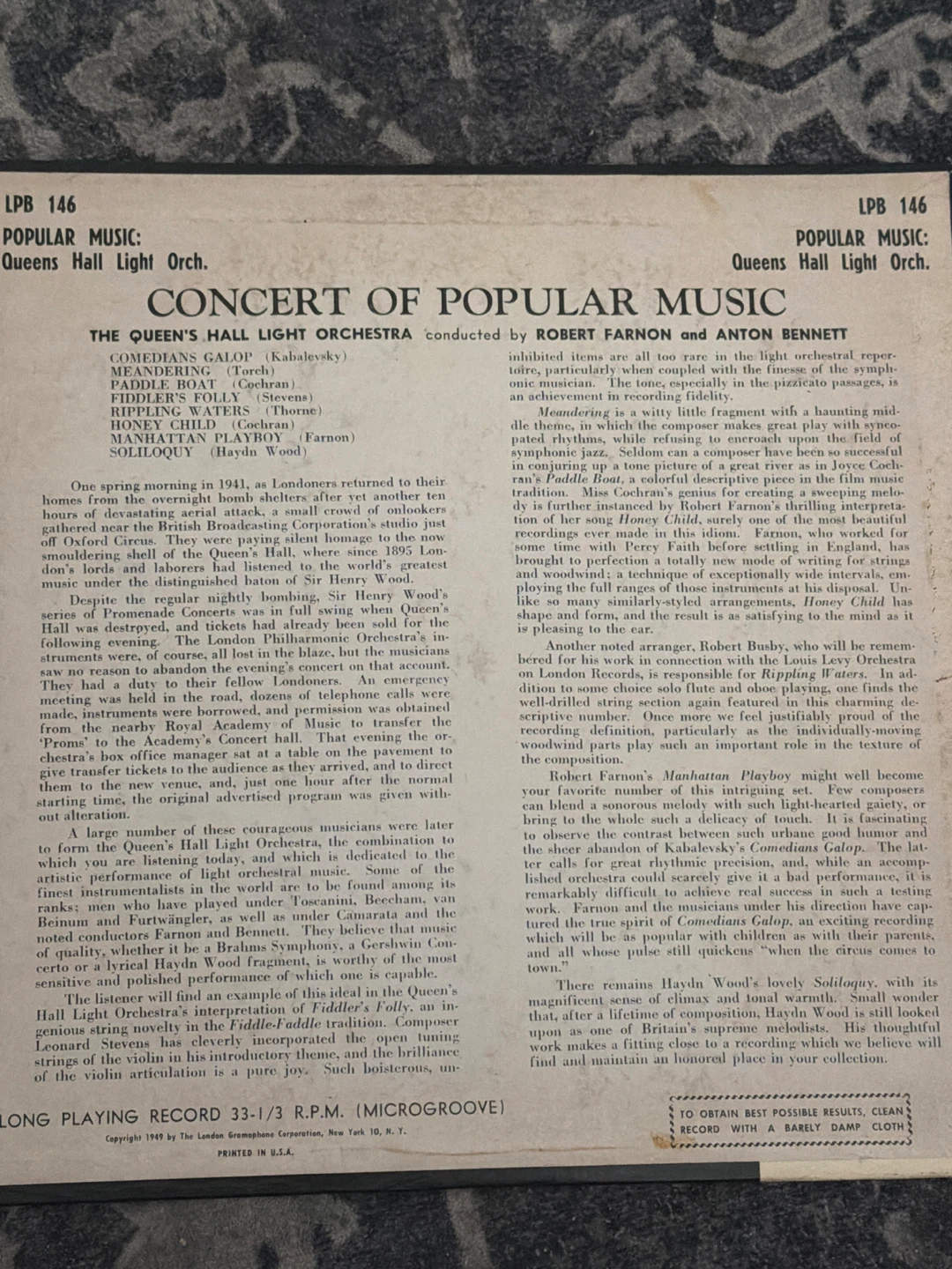 Orchestra Concert of Popular Music LP Record - photo 2