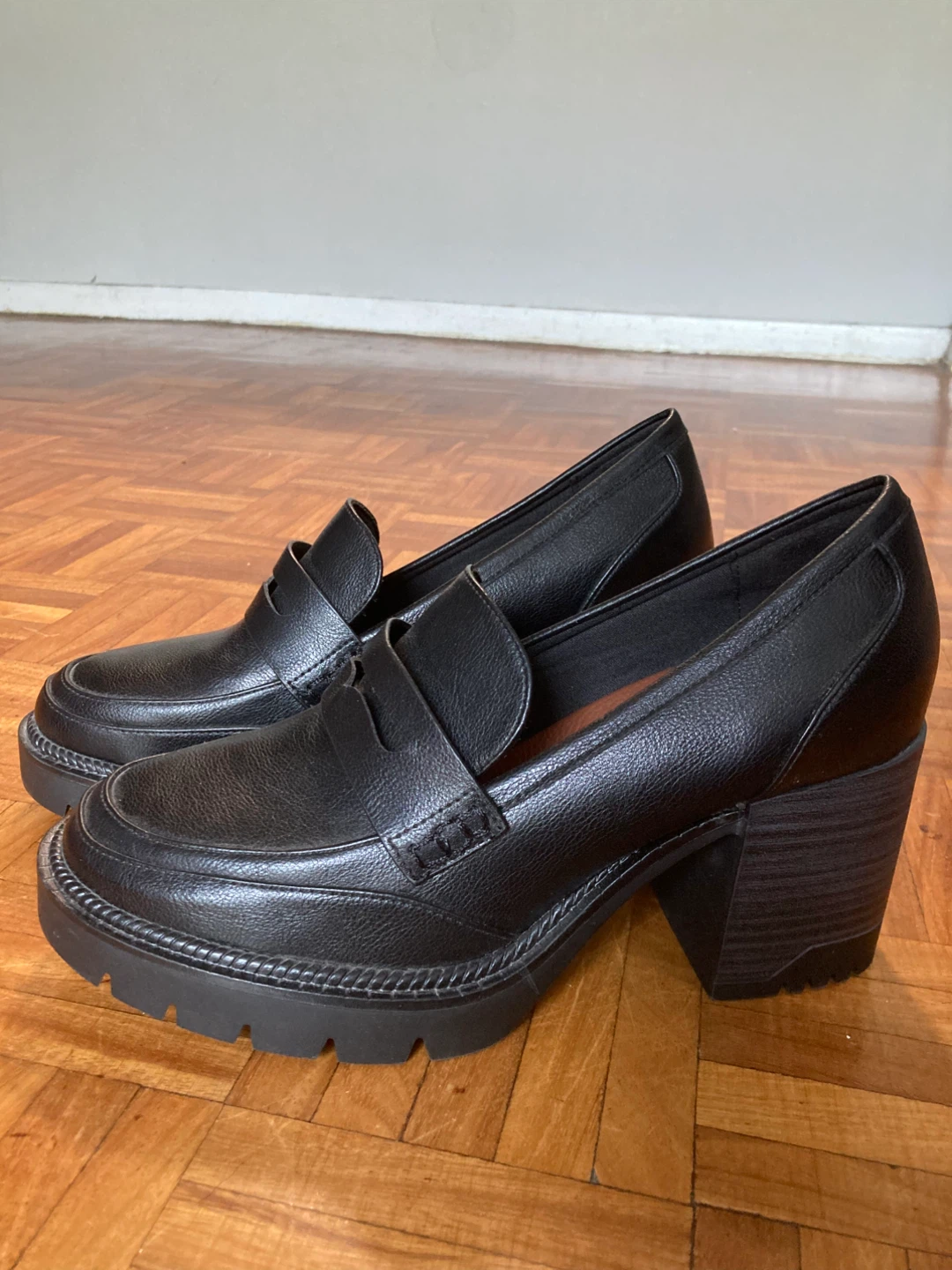 MIA Black Penny Loafer Block Heels (Women’s size 9) - photo 2