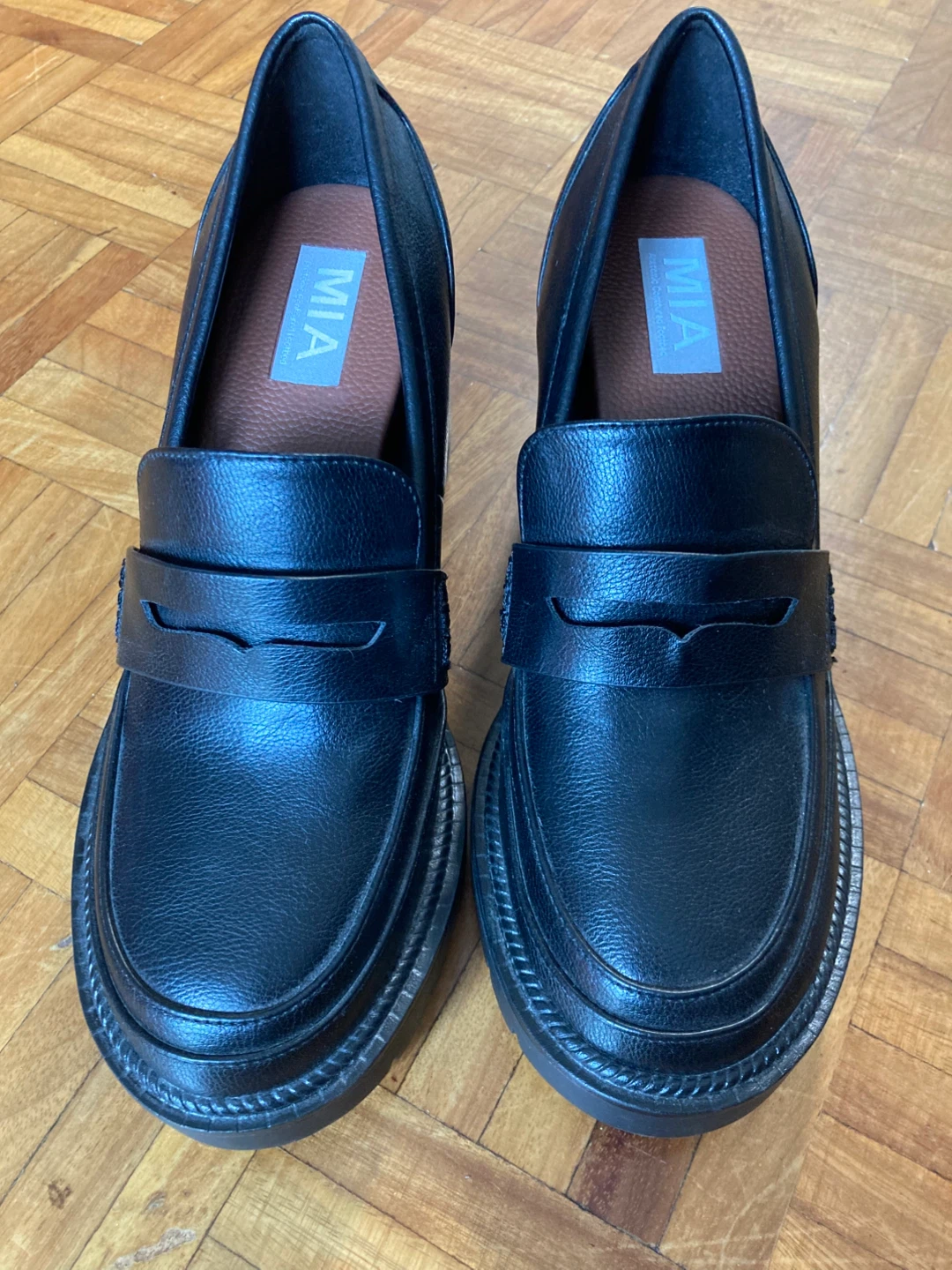 MIA Black Penny Loafer Block Heels (Women’s size 9) - photo 3