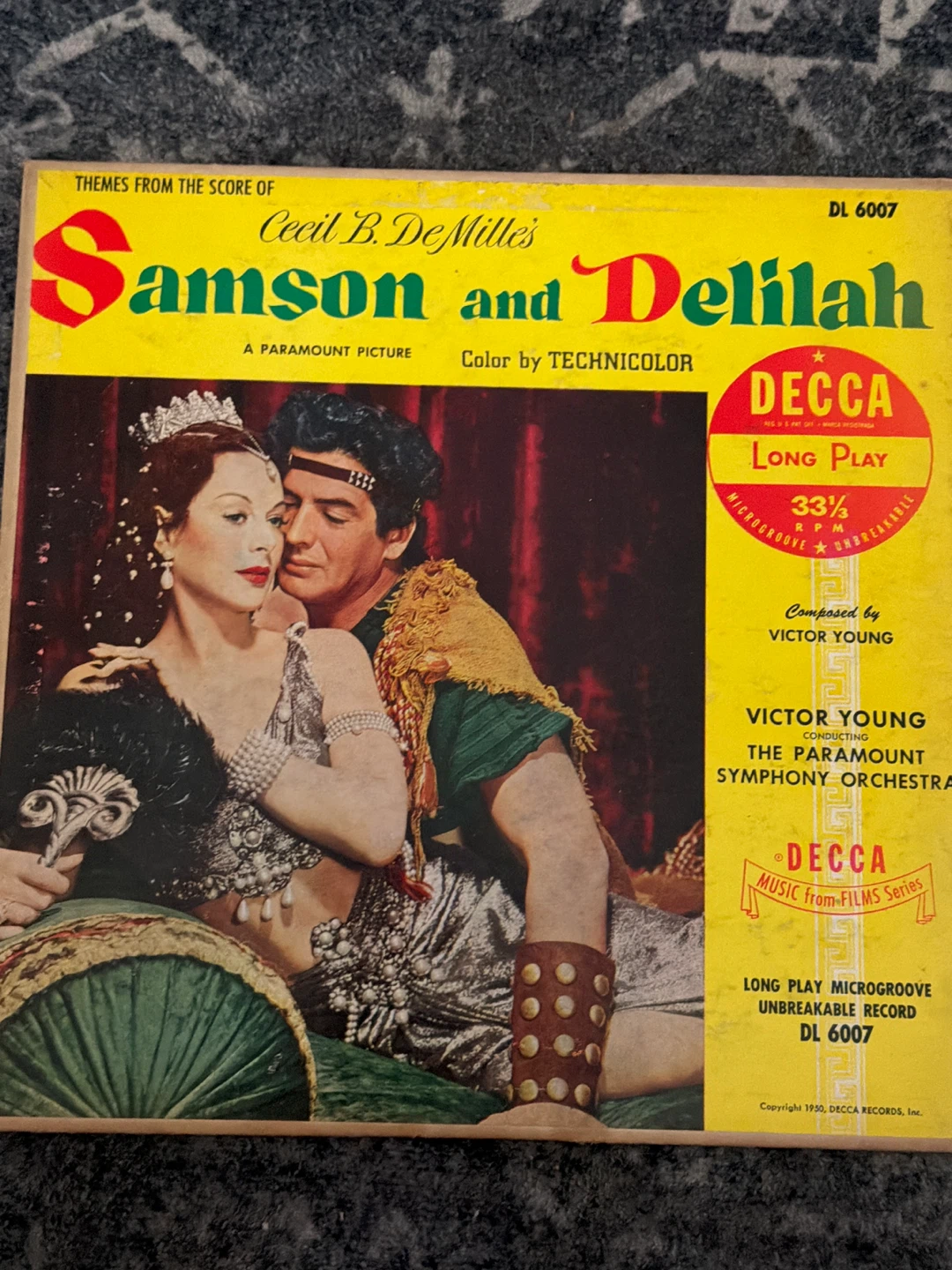 Samson and Delilah Original Soundtrack Vinyl Record DL 6007